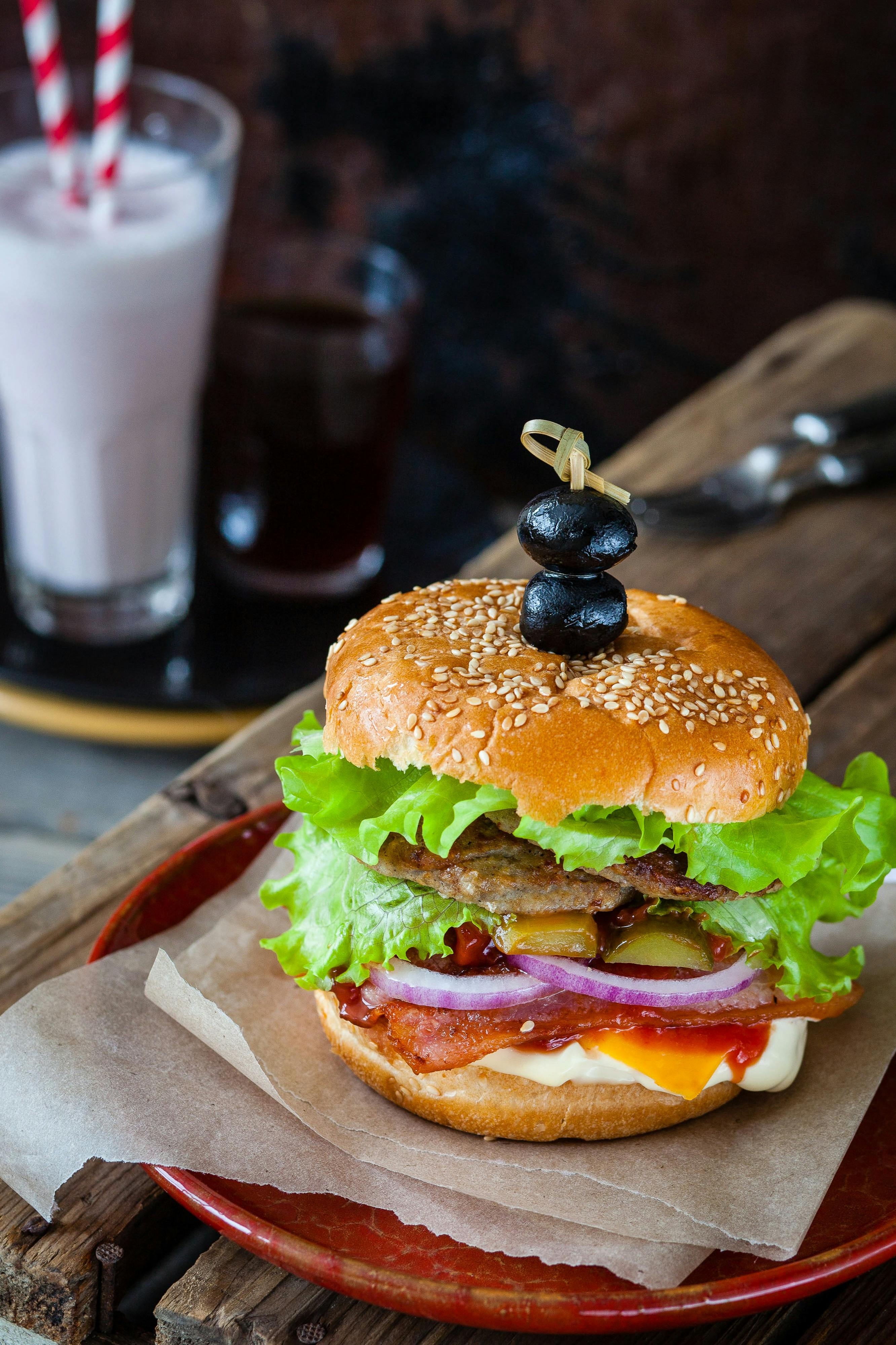 Hearty Stacked Gourmet Burger