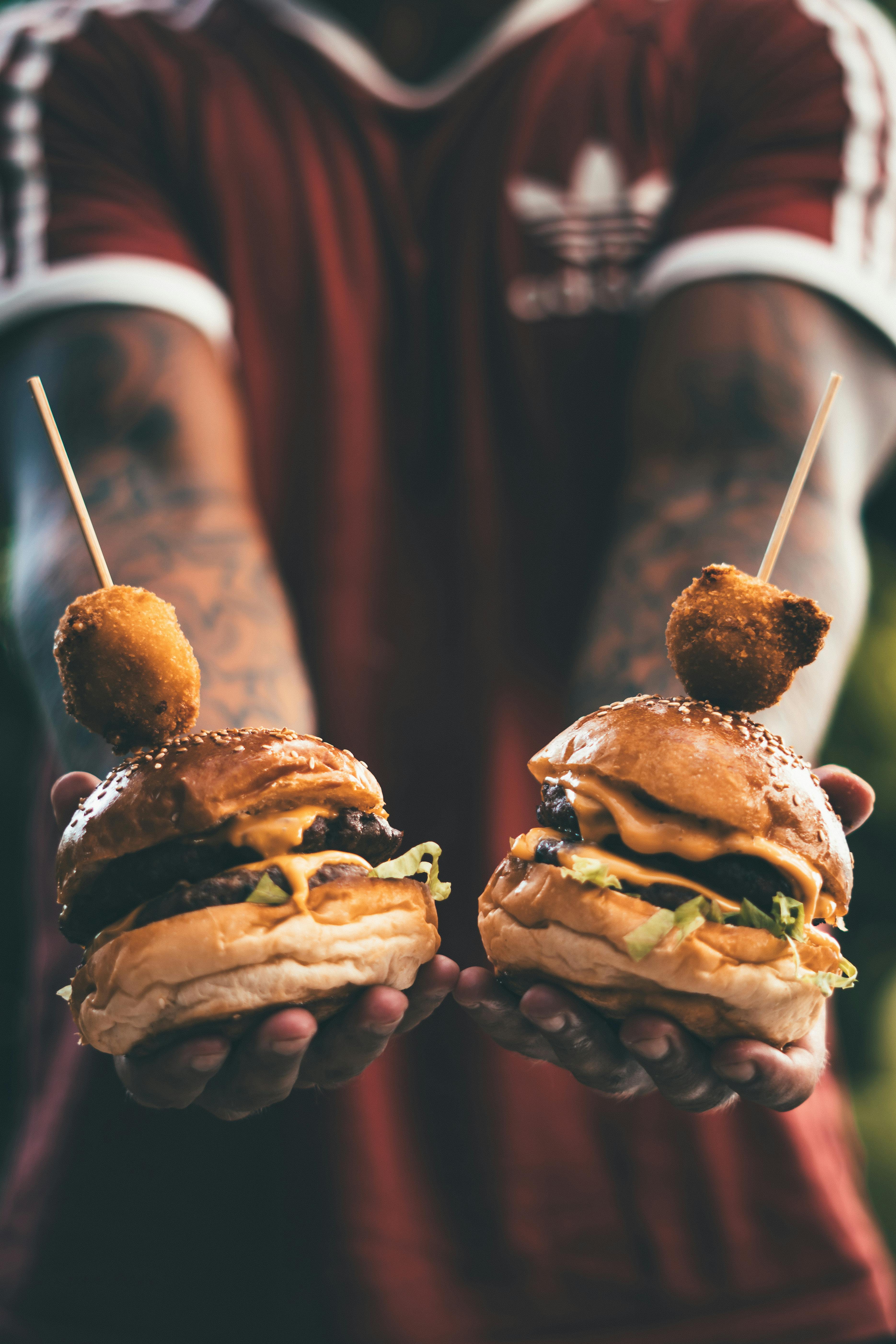 Two Loaded Double Cheeseburgers