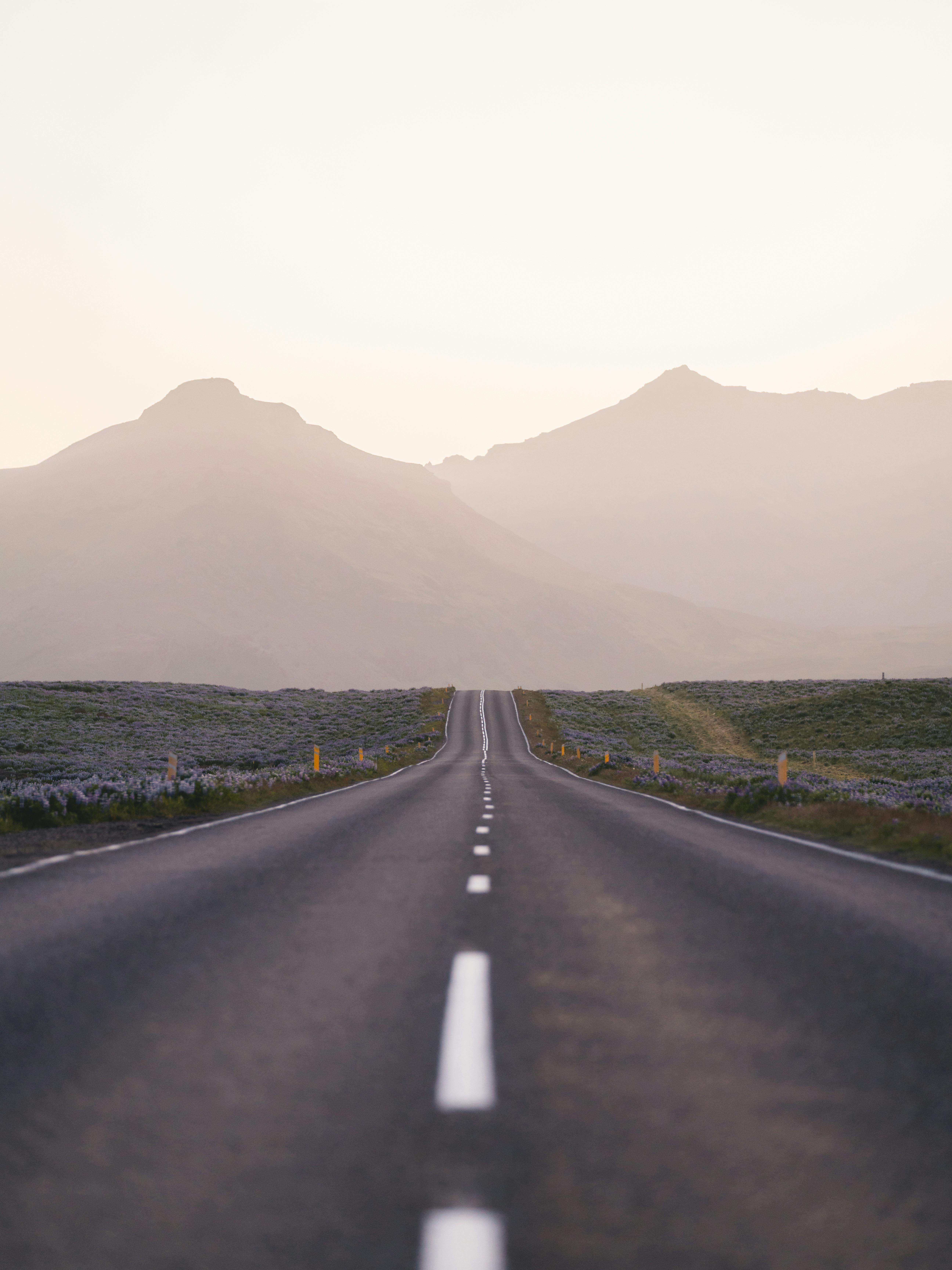 Straight Open Road to Distant Mountains
