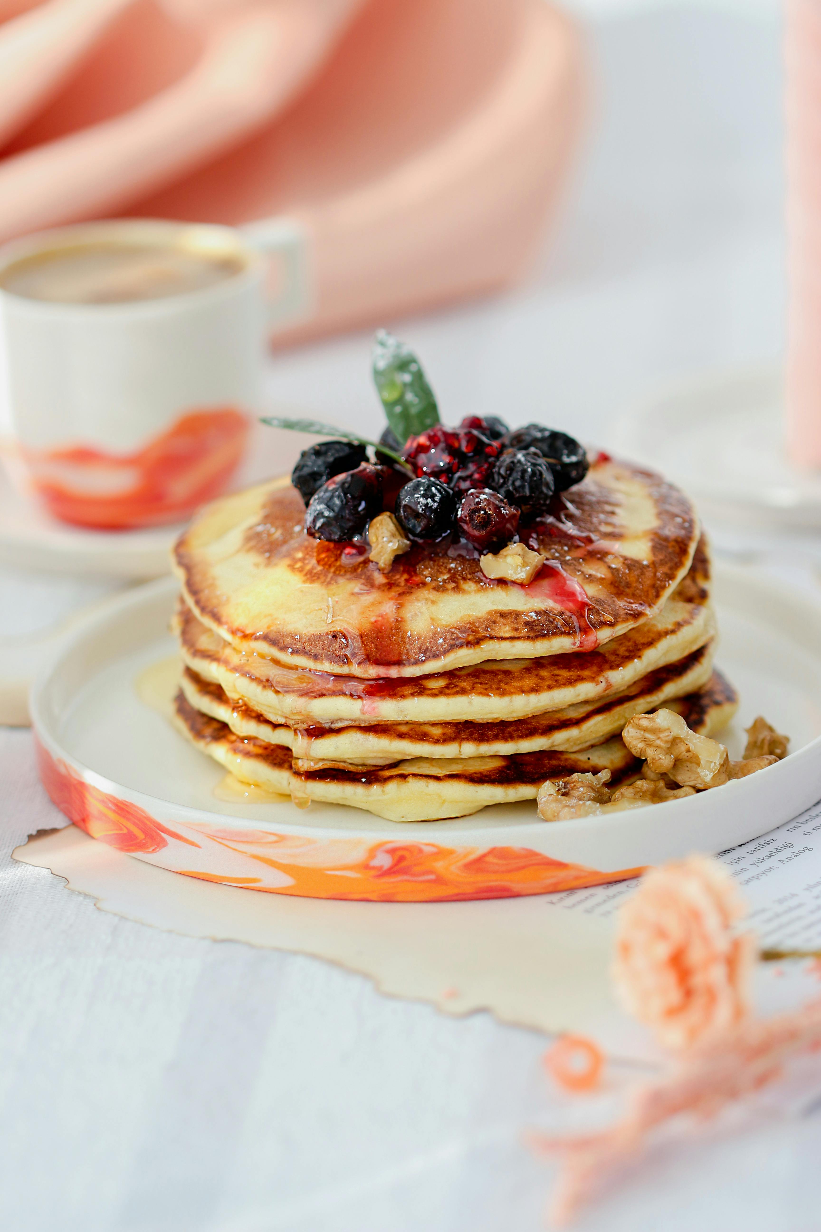 Stack of Pancakes with Berries