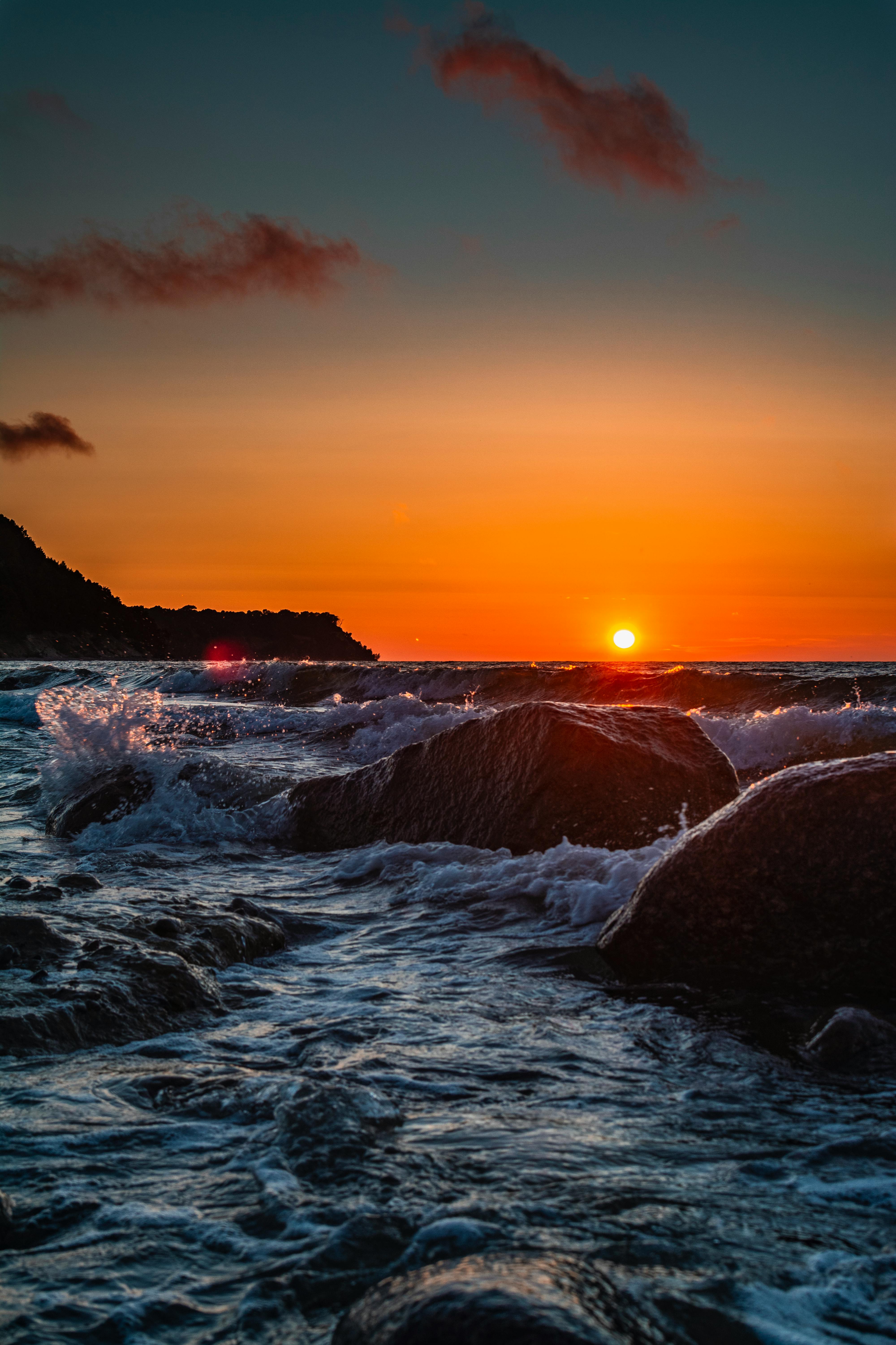 Sunset Over Rocky Seashore