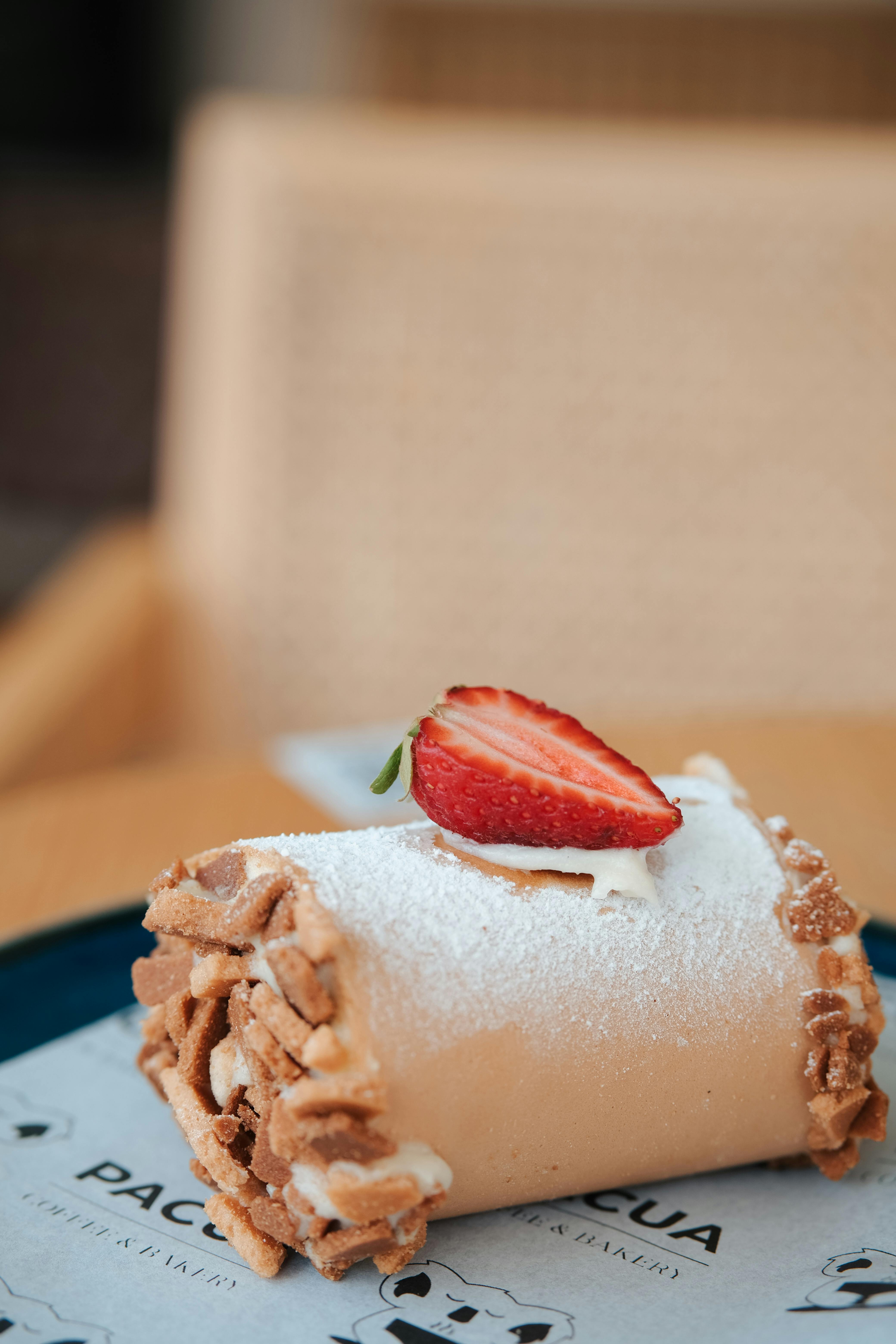 Strawberry Topped Cake Roll