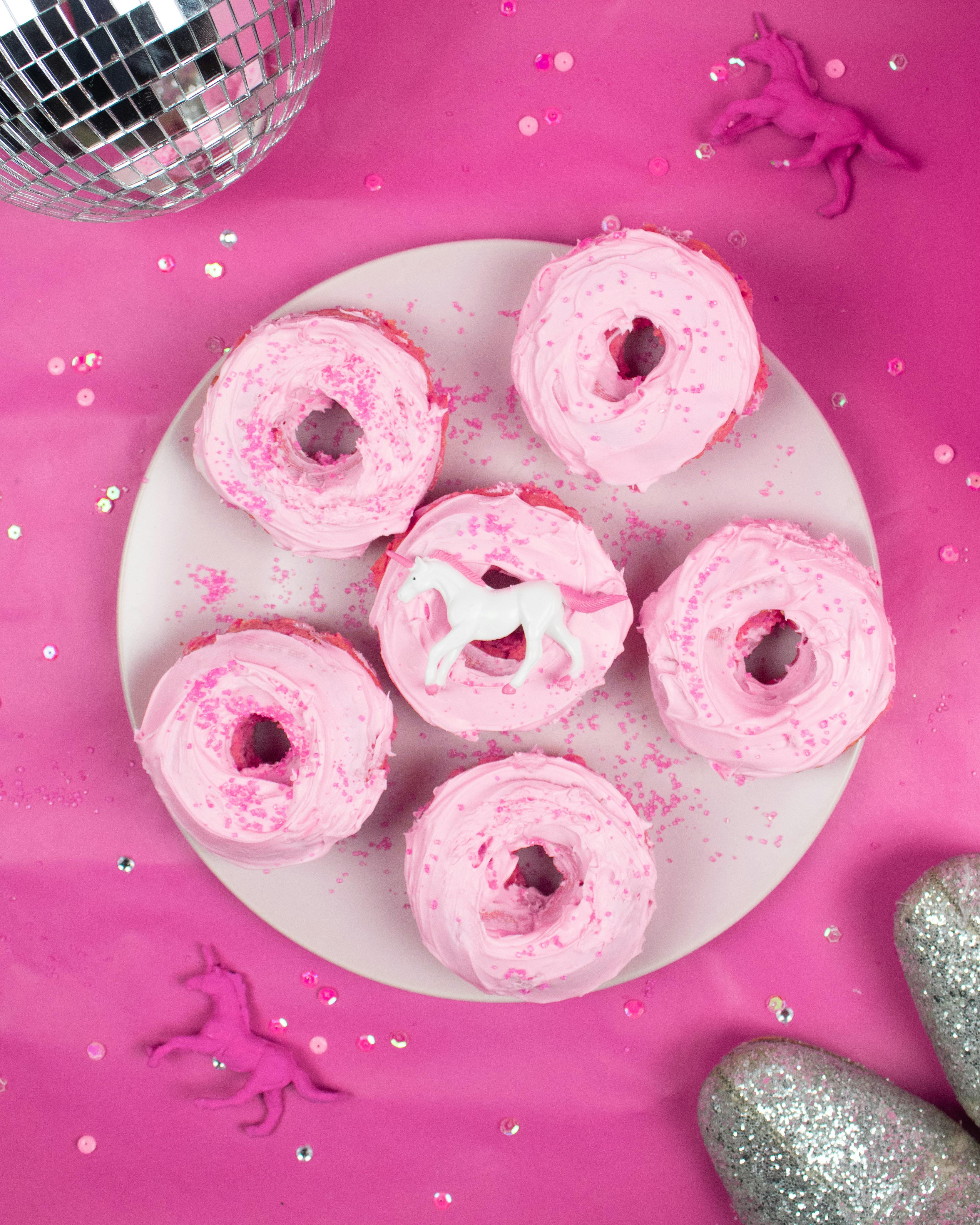 Pink Unicorn Themed Donuts — Food