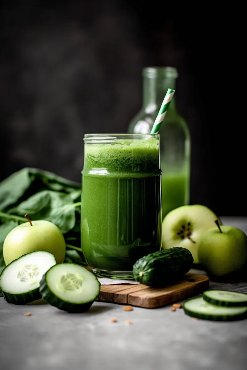 Green Smoothie with Fresh Ingredients
