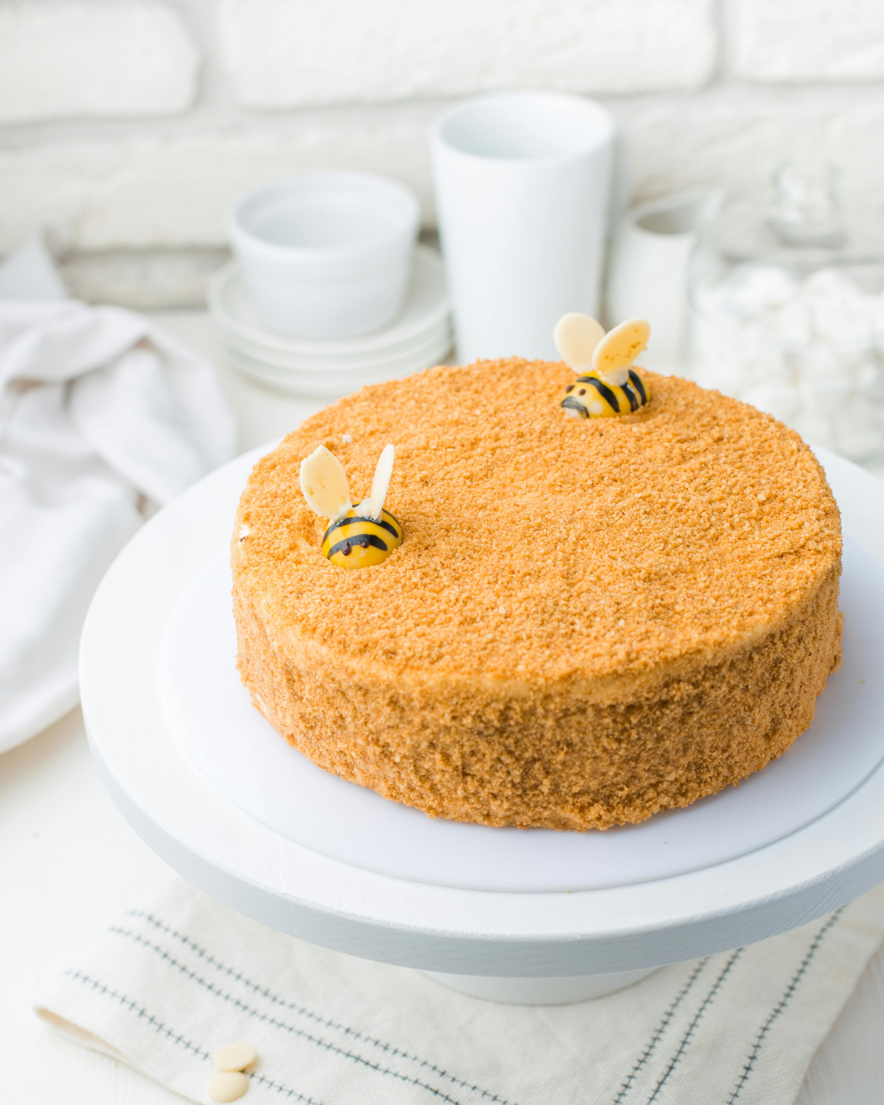 Honey Cake with Bee Decorations