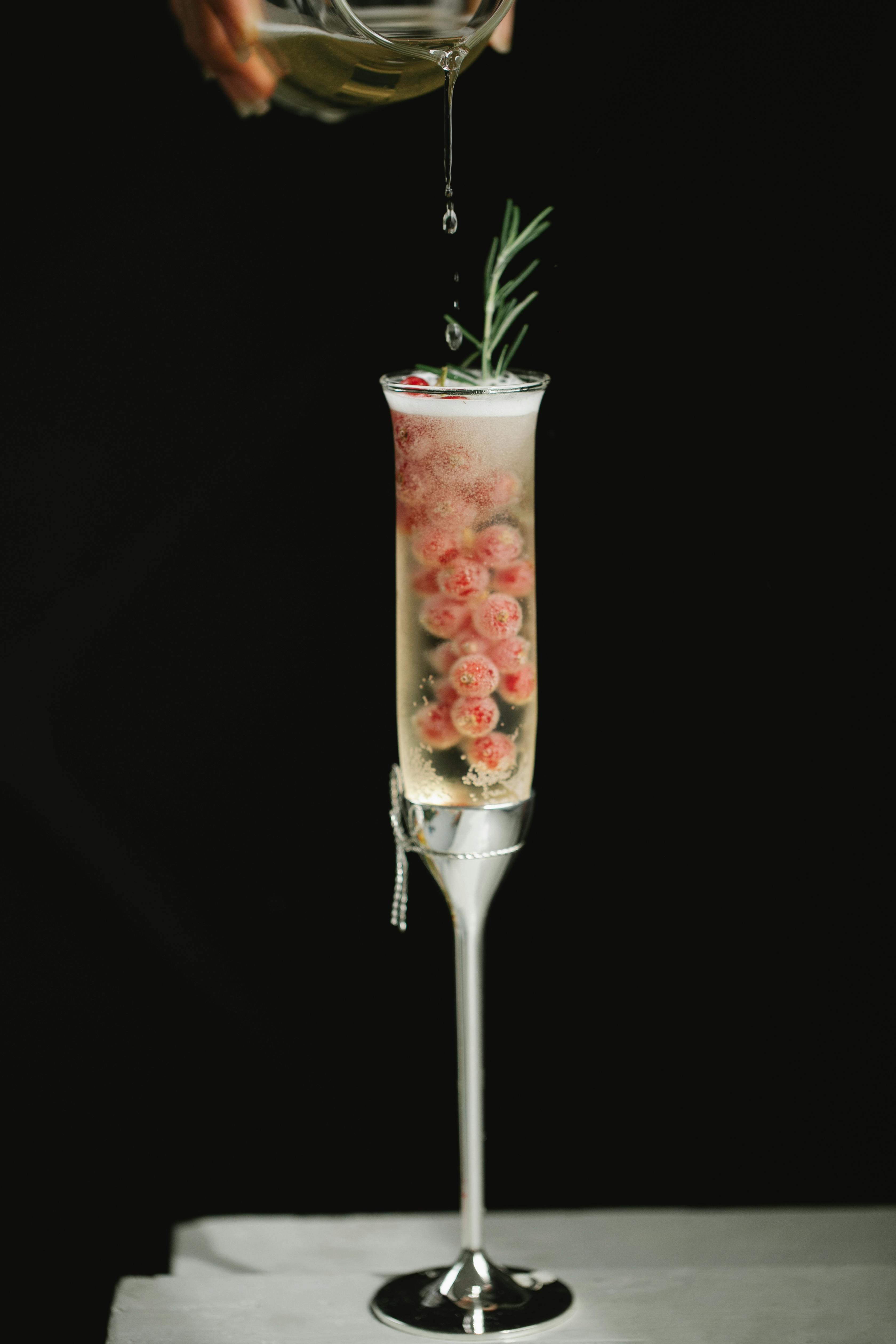 Pouring Red Berry Sparkling Cocktail