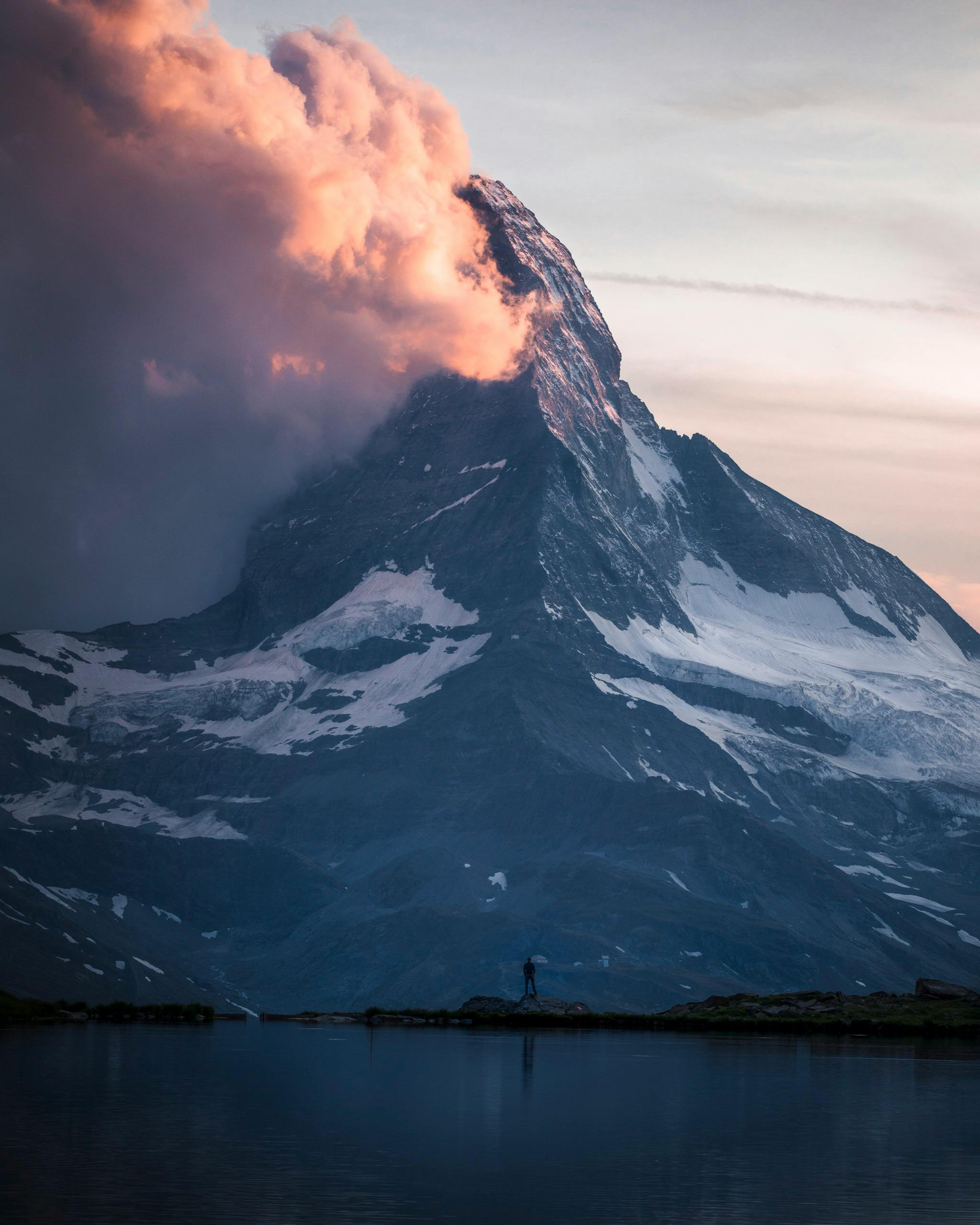 Matterhorn Peak By Lake at Sunset