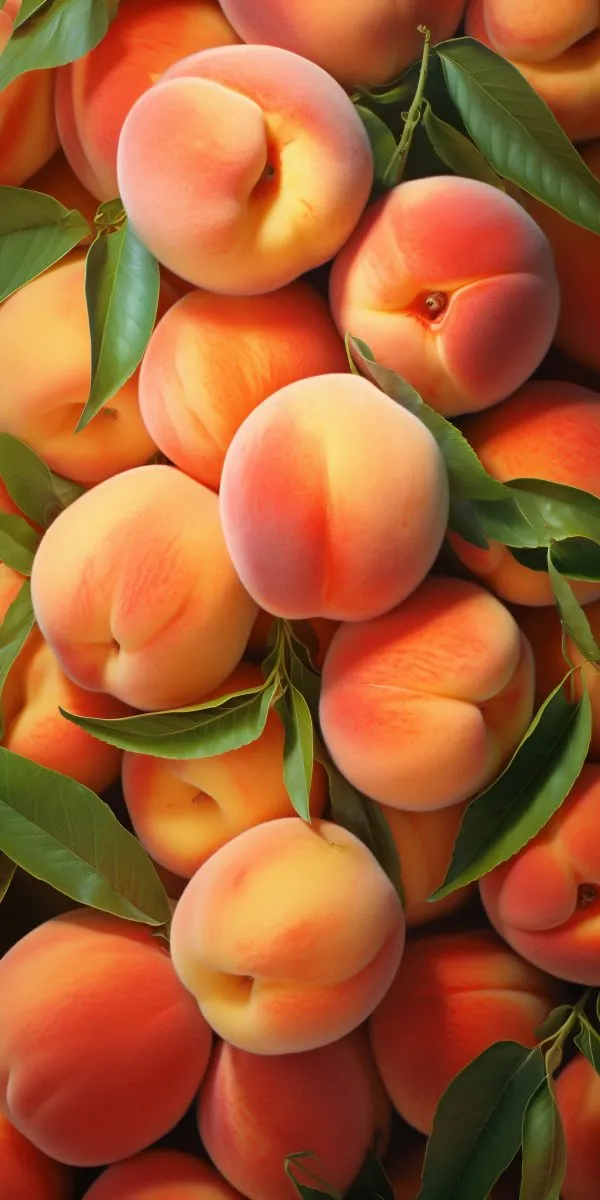 Pile of Fresh Ripe Peaches