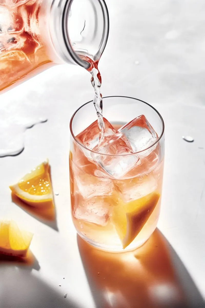 Pouring Iced Citrus Drink