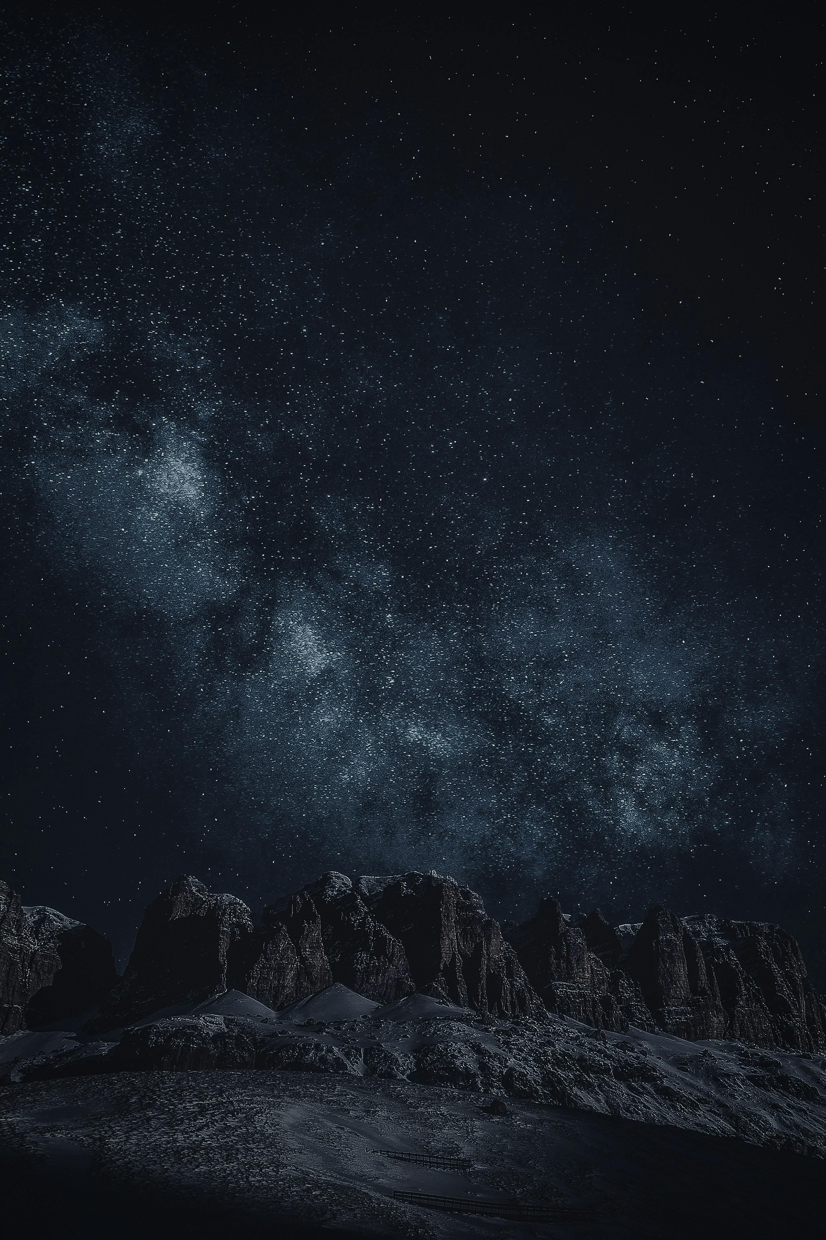 Starry Night Over Mountain Peaks
