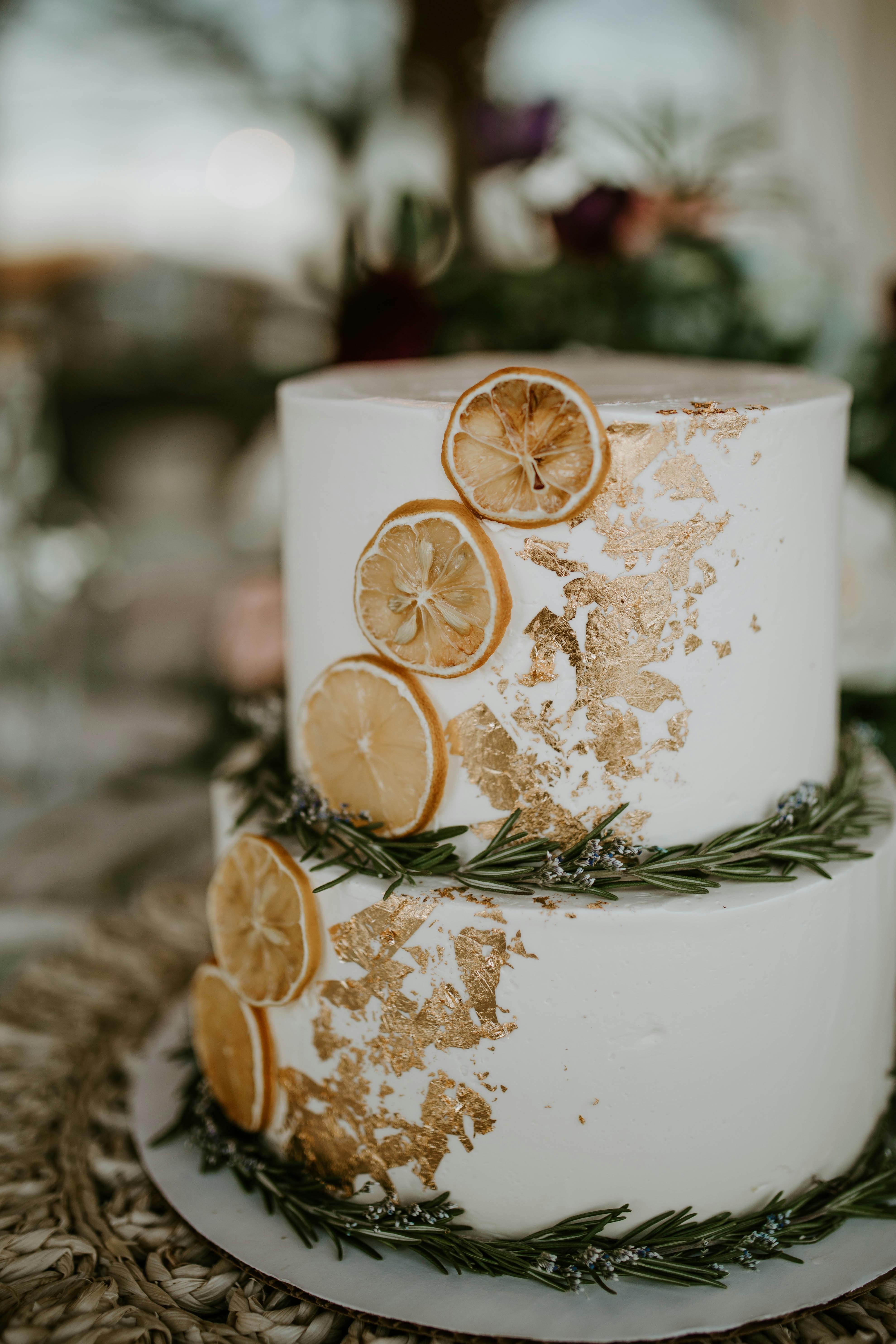Two-Tiered Dried Citrus Decorated Cake — Food