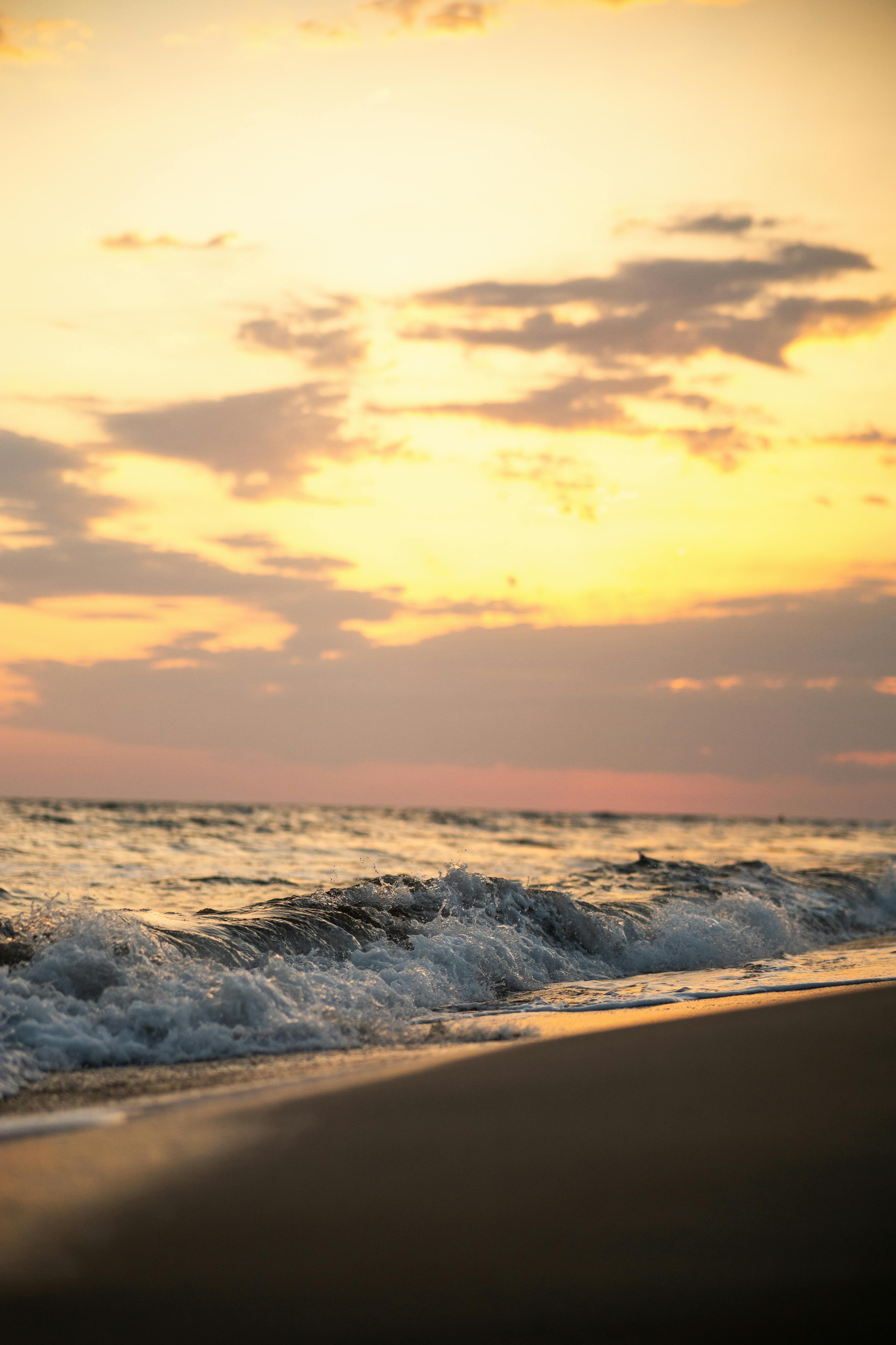 Beach Wave at Sunset