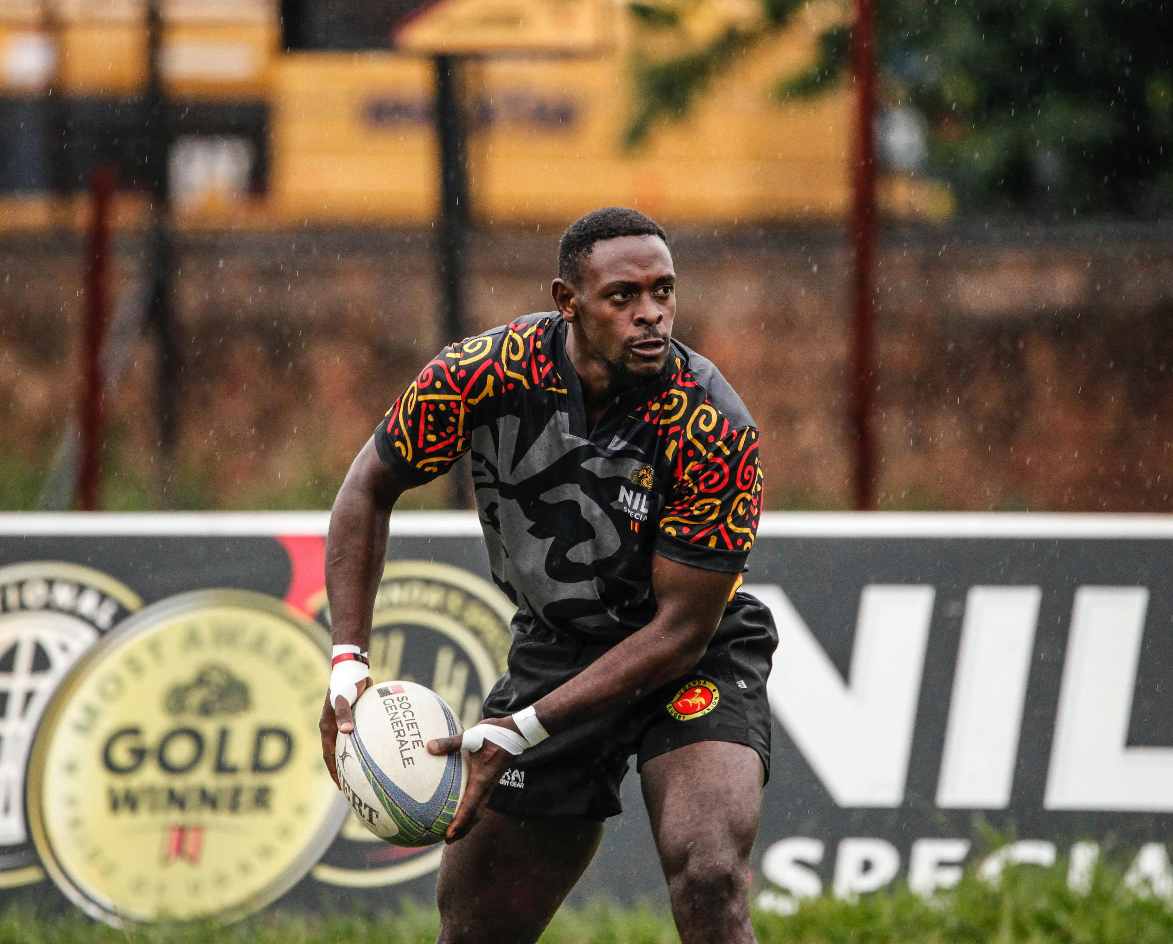 Rugby Player Holding Rugby Ball