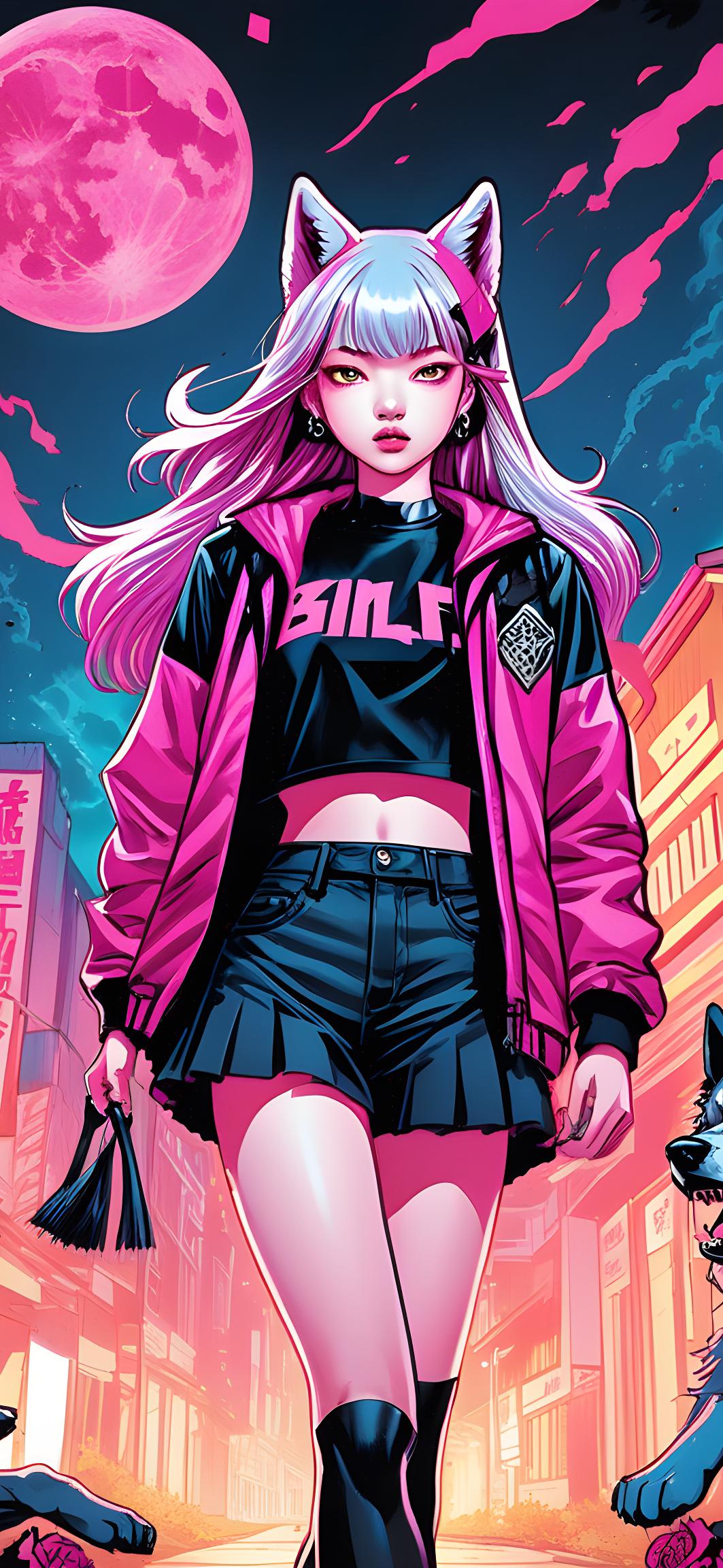 Anime Cat Girl Night City