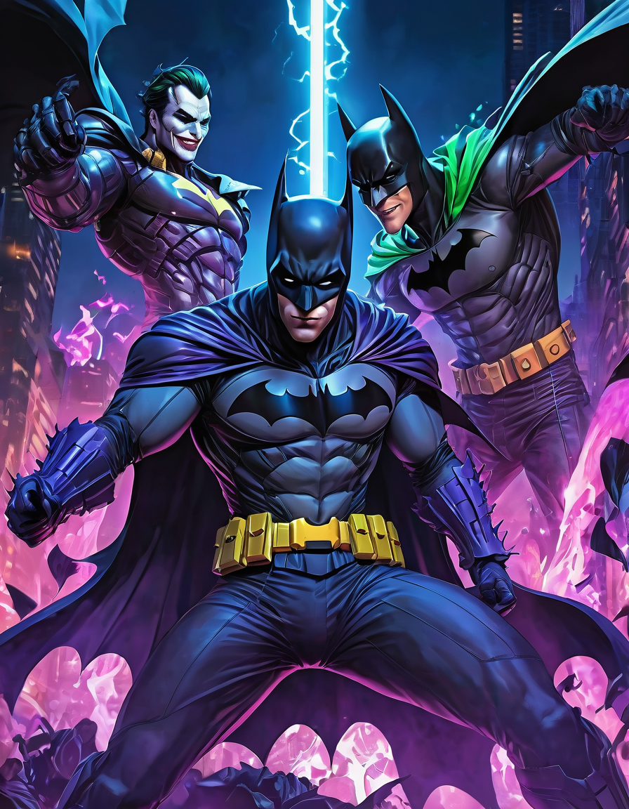 Three Batman-Joker Hybrid Characters