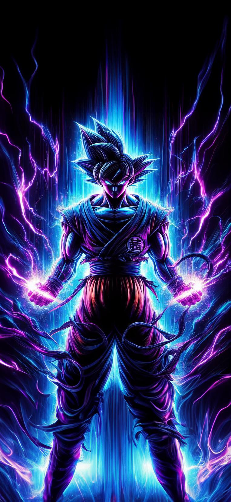 Goku with Neon Electric Aura