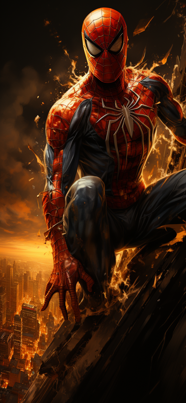 Spider-Man Perched Over New York City