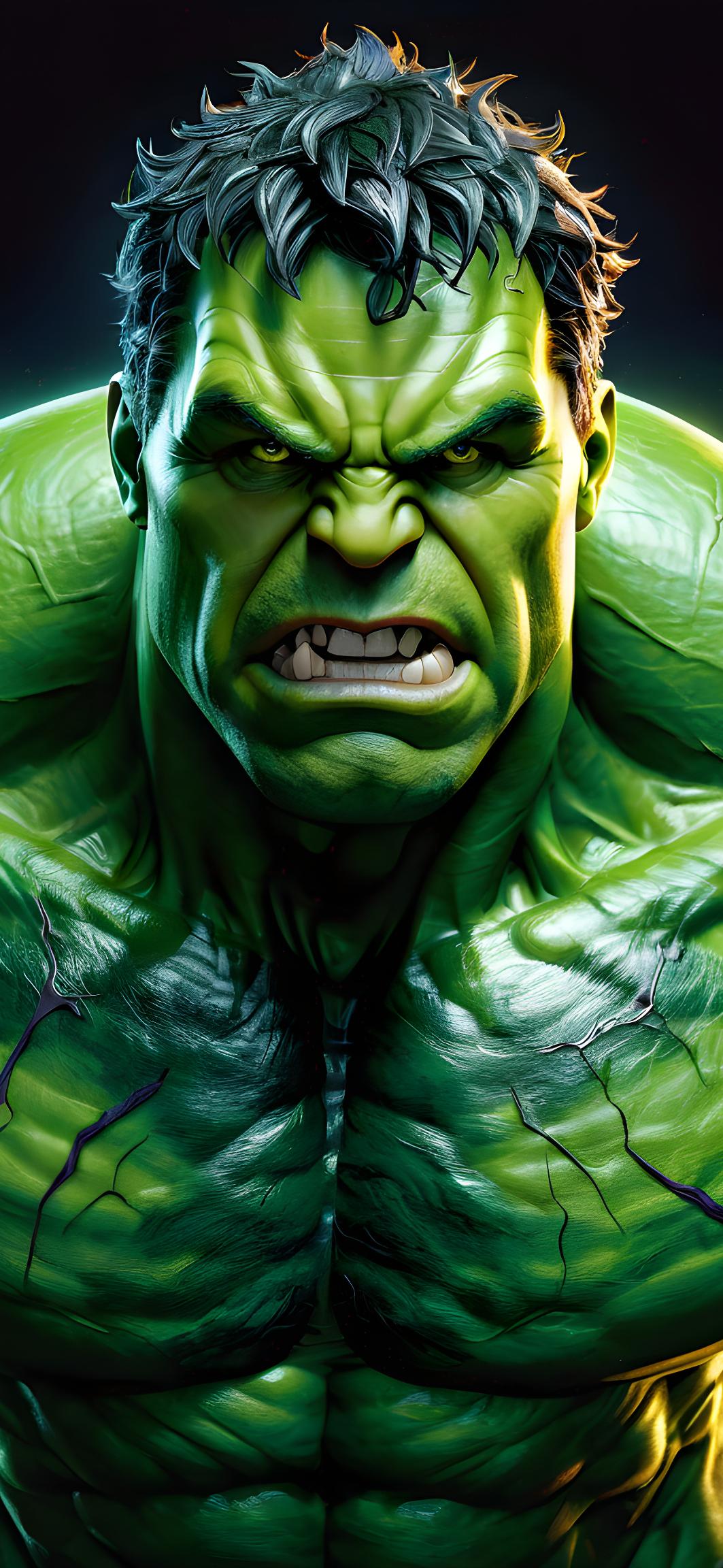 Angry Hulk Close-Up Portrait