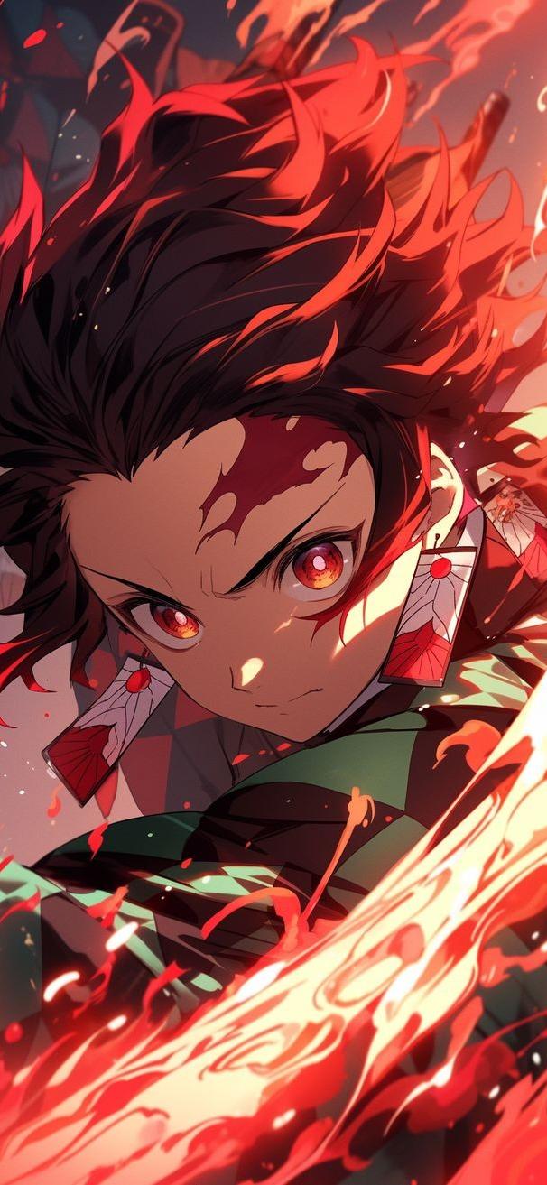 Tanjiro Kamado Using Flame Breathing