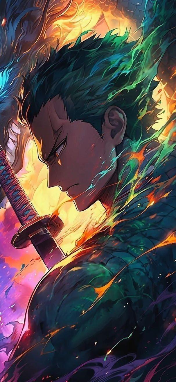 Anime Swordsman Zoro Portrait — Anime