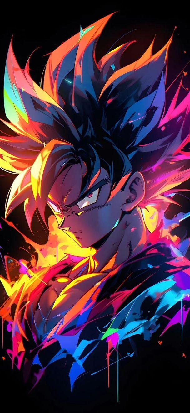 Neon Stylized Goku Portrait