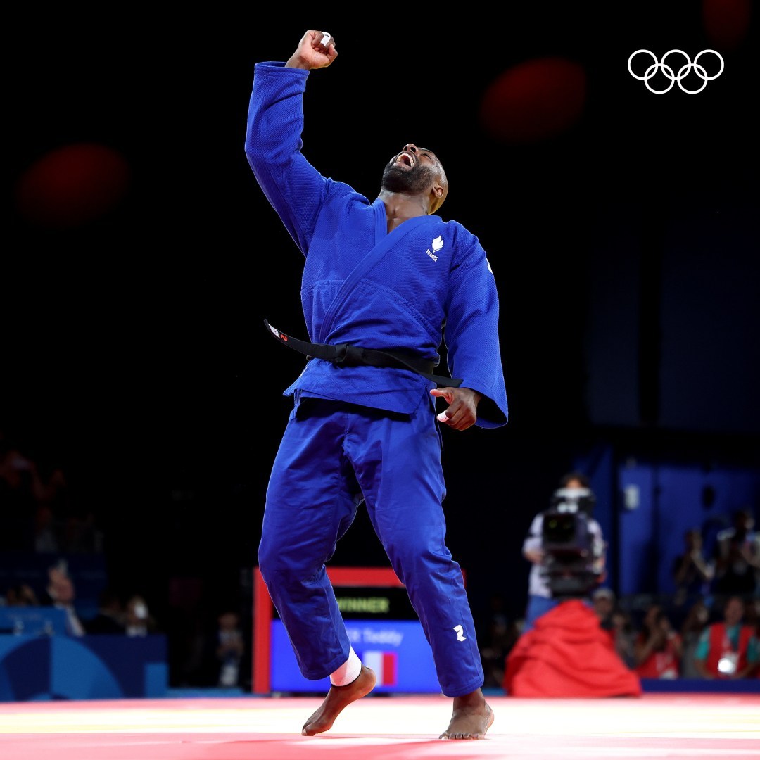 Judo Athlete Celebrating Olympic Victory