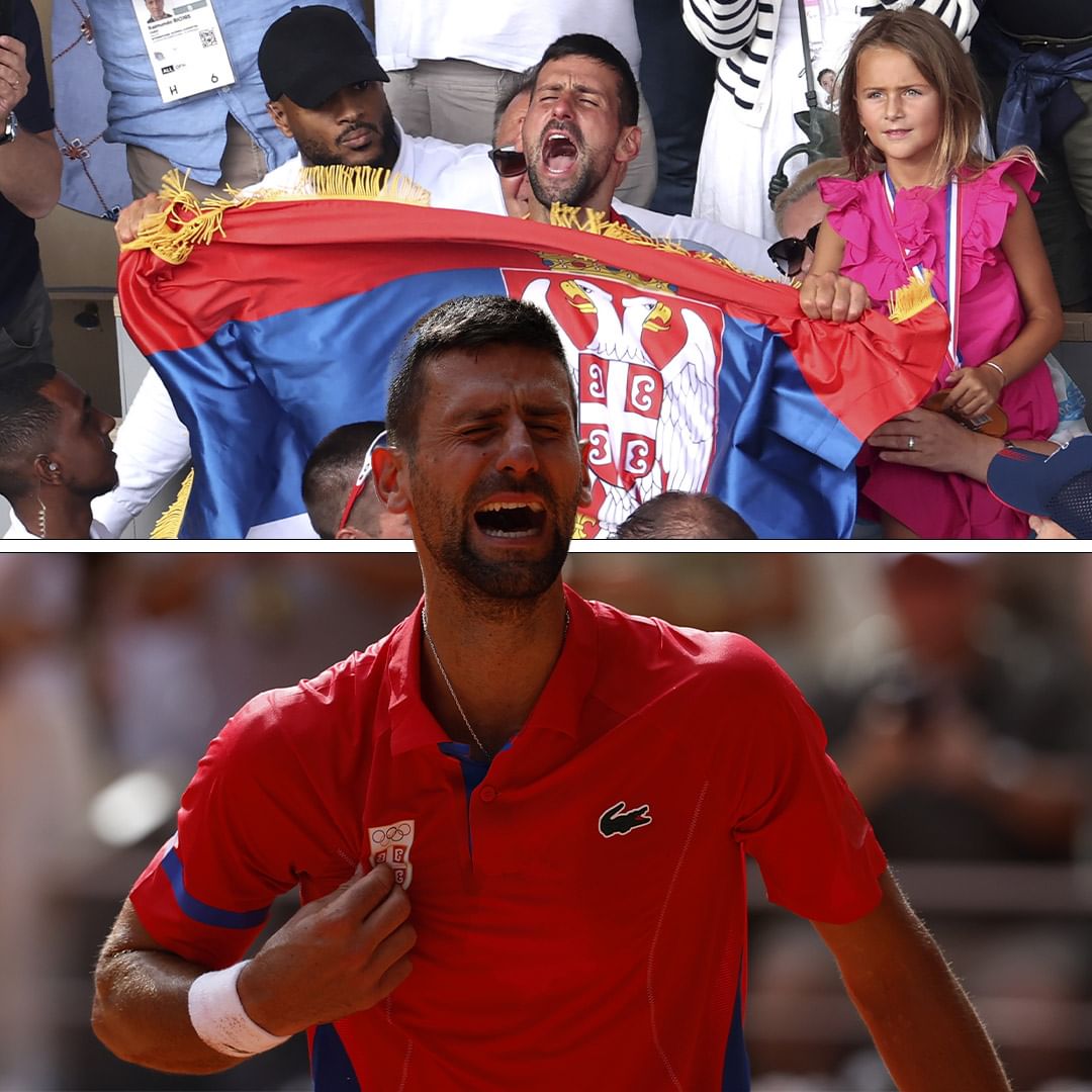 Novak Djokovic Celebrating with Serbian Flag