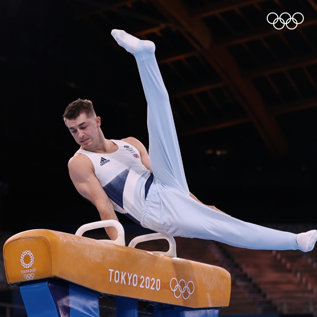 Gymnast Competing on Pommel Horse Tokyo 2020