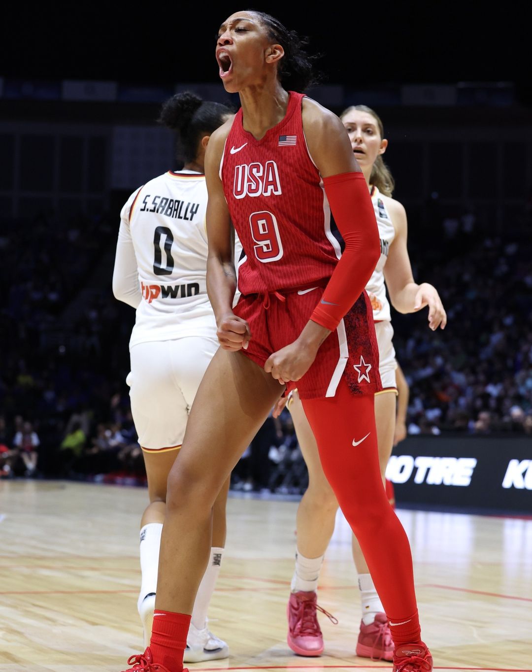 USA Women's Basketball Player Celebrating
