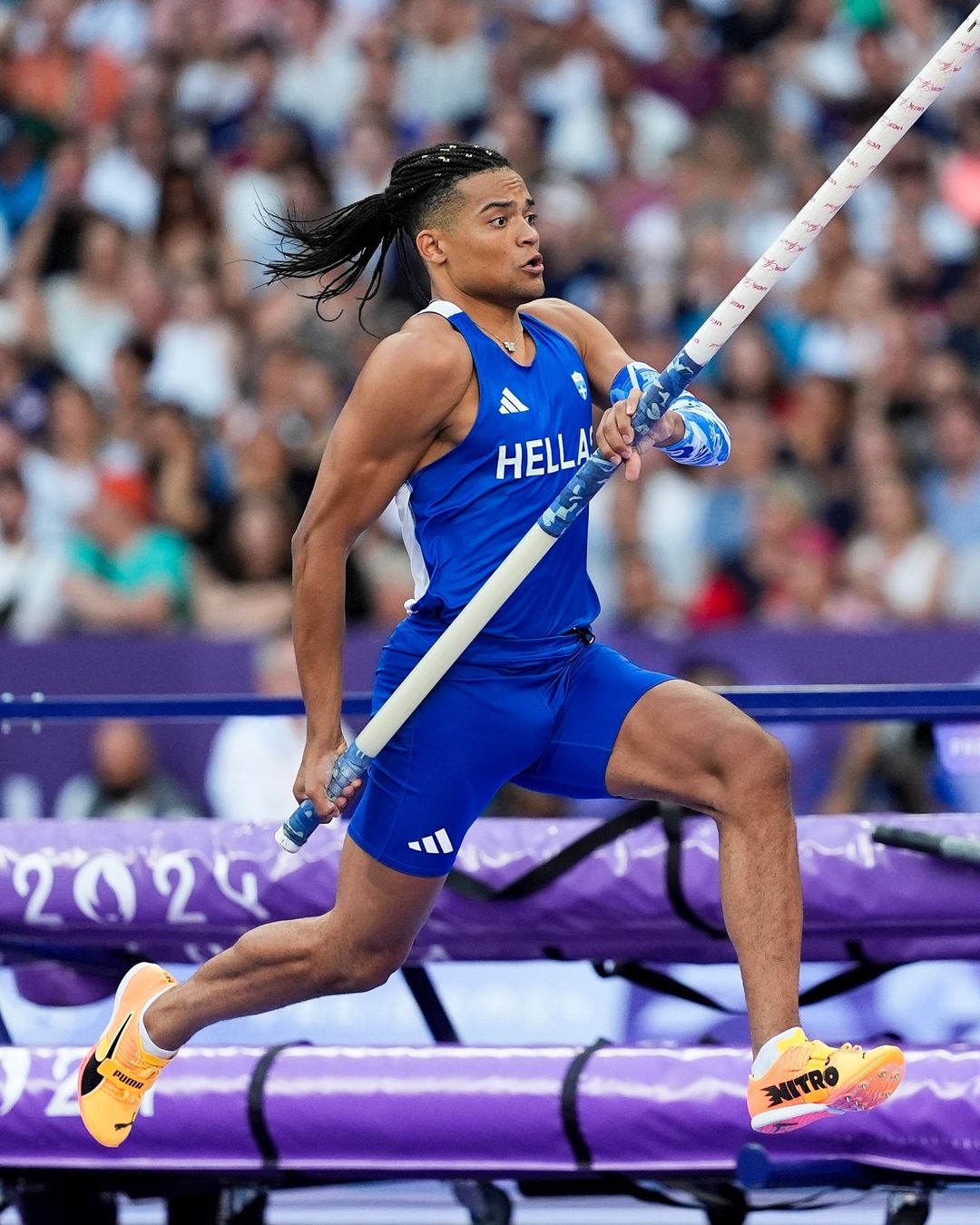 Greek Pole Vaulter Competing