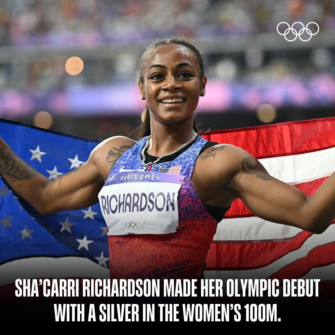 Sha'Carri Richardson Wins 100m Olympic Silver