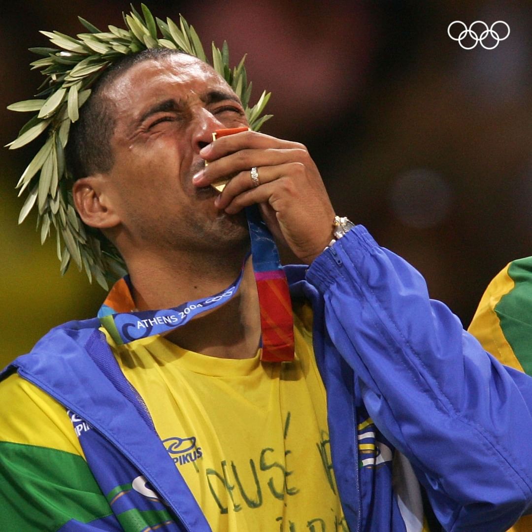 Emotional Athlete with 2004 Athens Olympic Gold