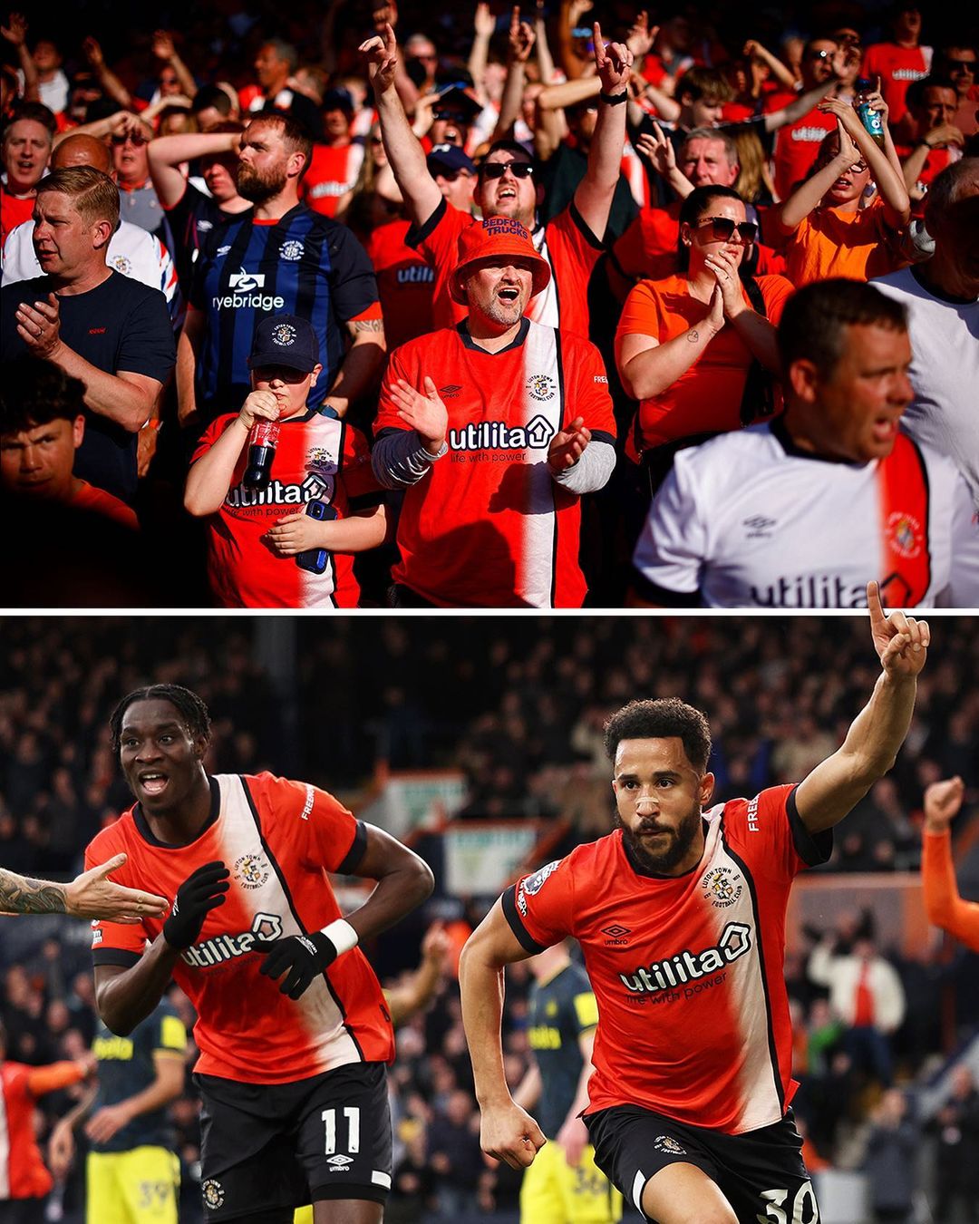 Luton Town Fans and Football Players