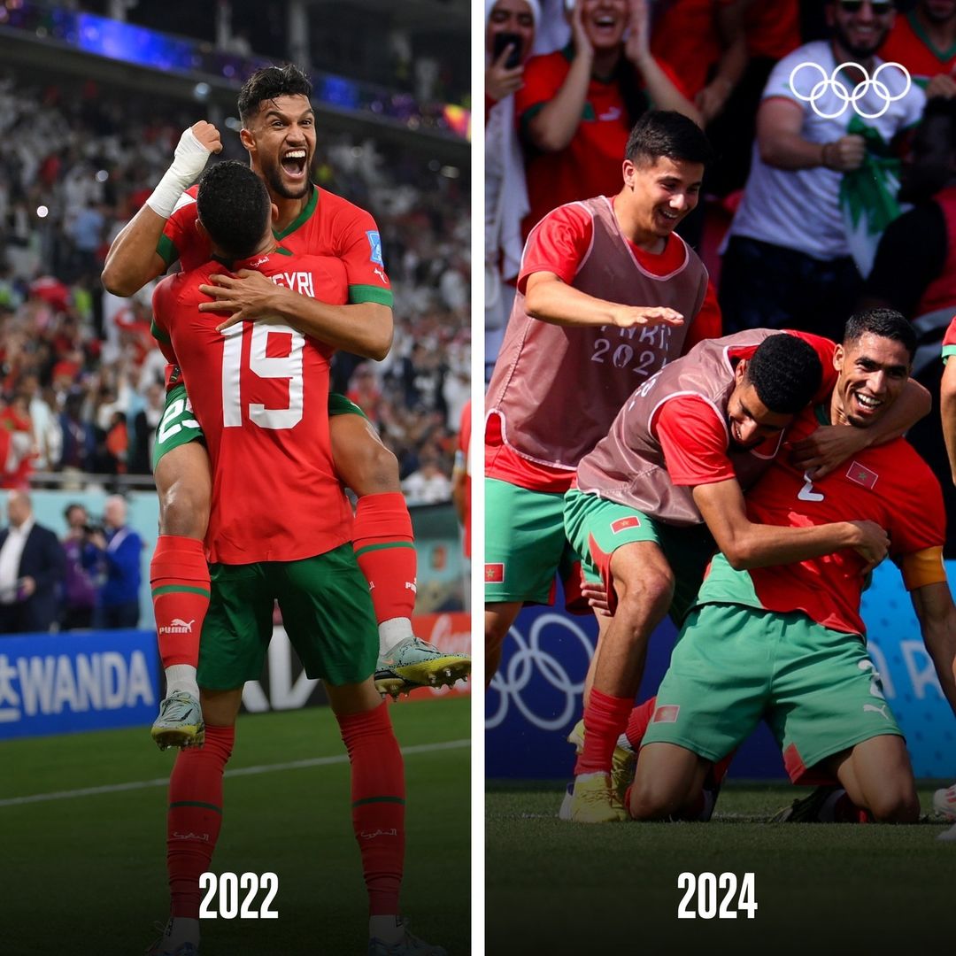 Morocco Soccer Celebration 2022 vs 2024