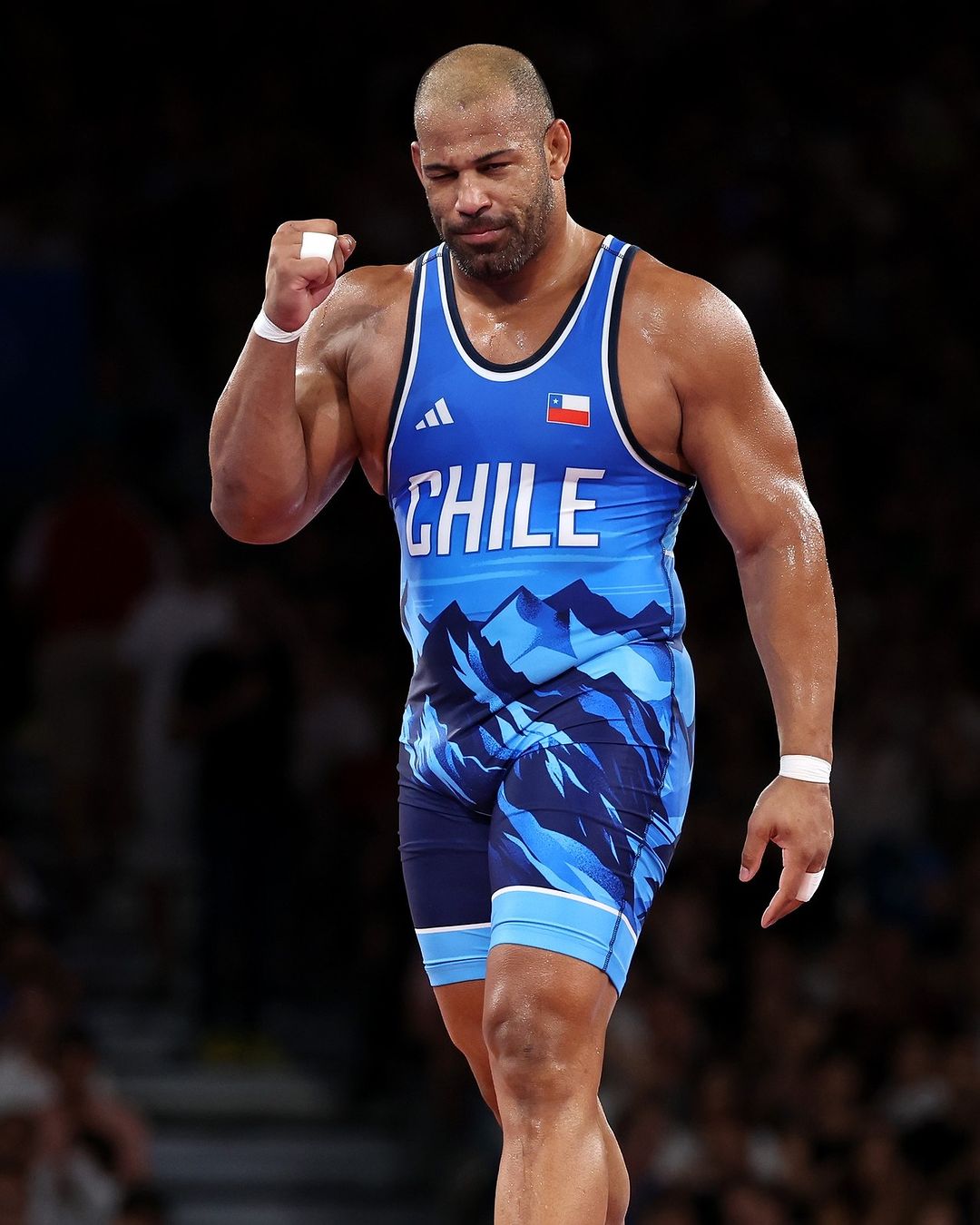 Chilean Wrestler Celebrating Victory