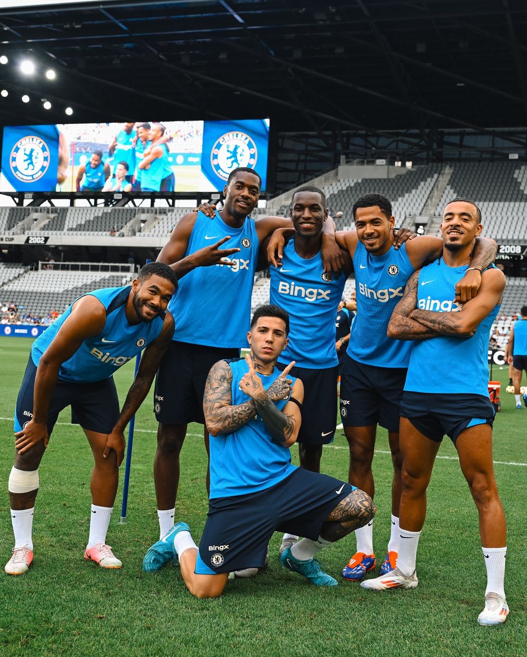 Chelsea Players Posing for Group Photo