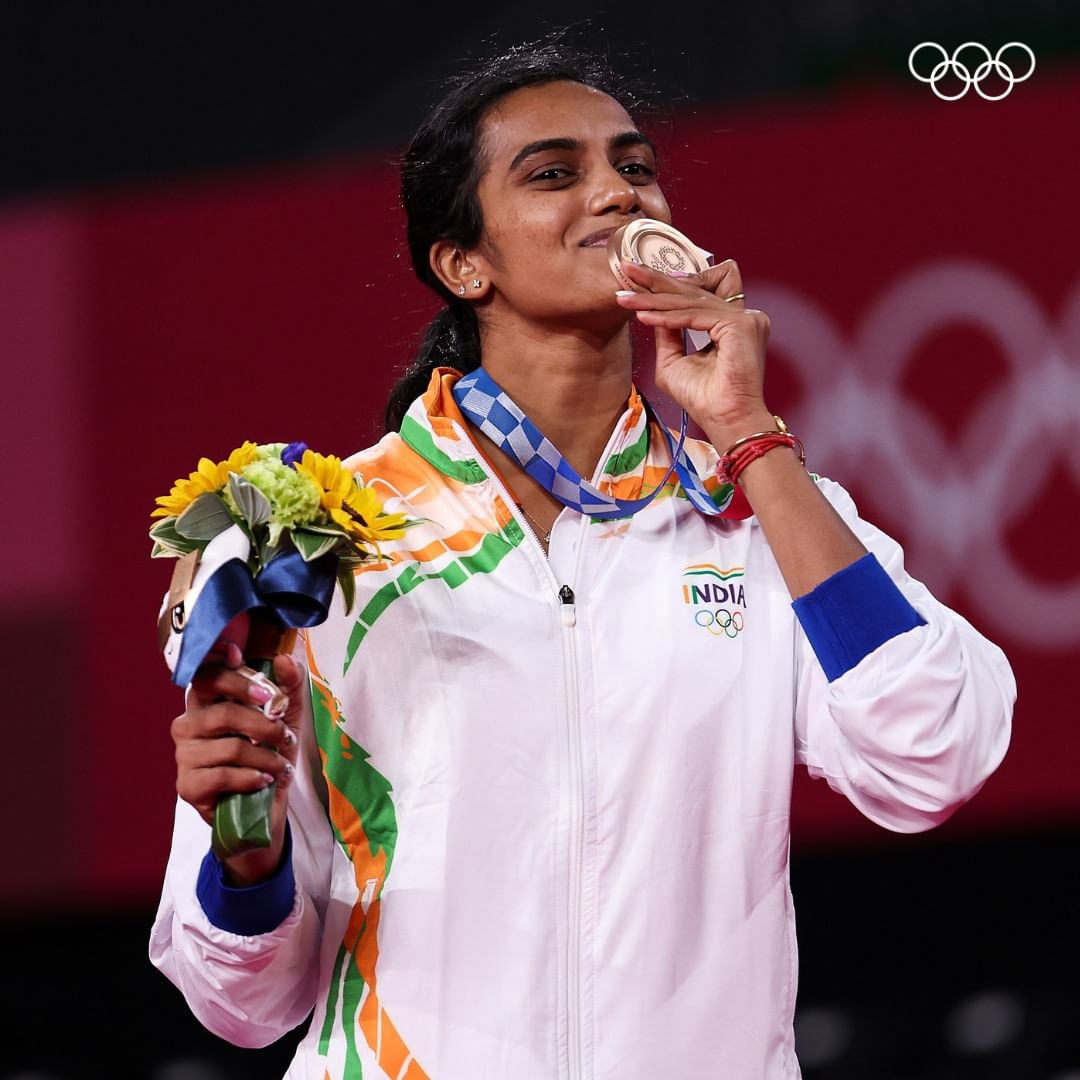 PV Sindhu with Olympic Bronze Medal
