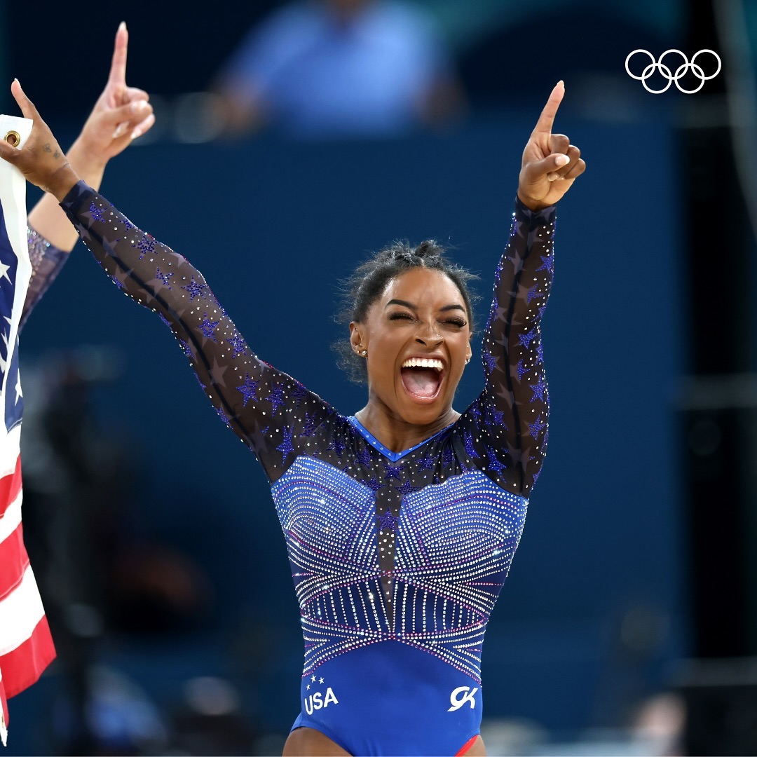 Simone Biles Celebrates at Olympic Games