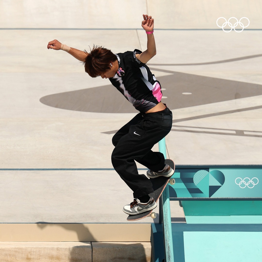 Skateboarder Performs Olympic Trick