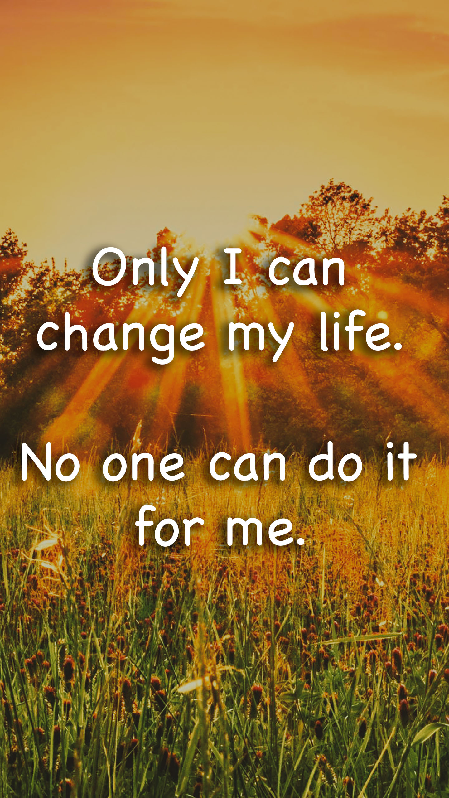 Motivational Quote on Sunset Meadow