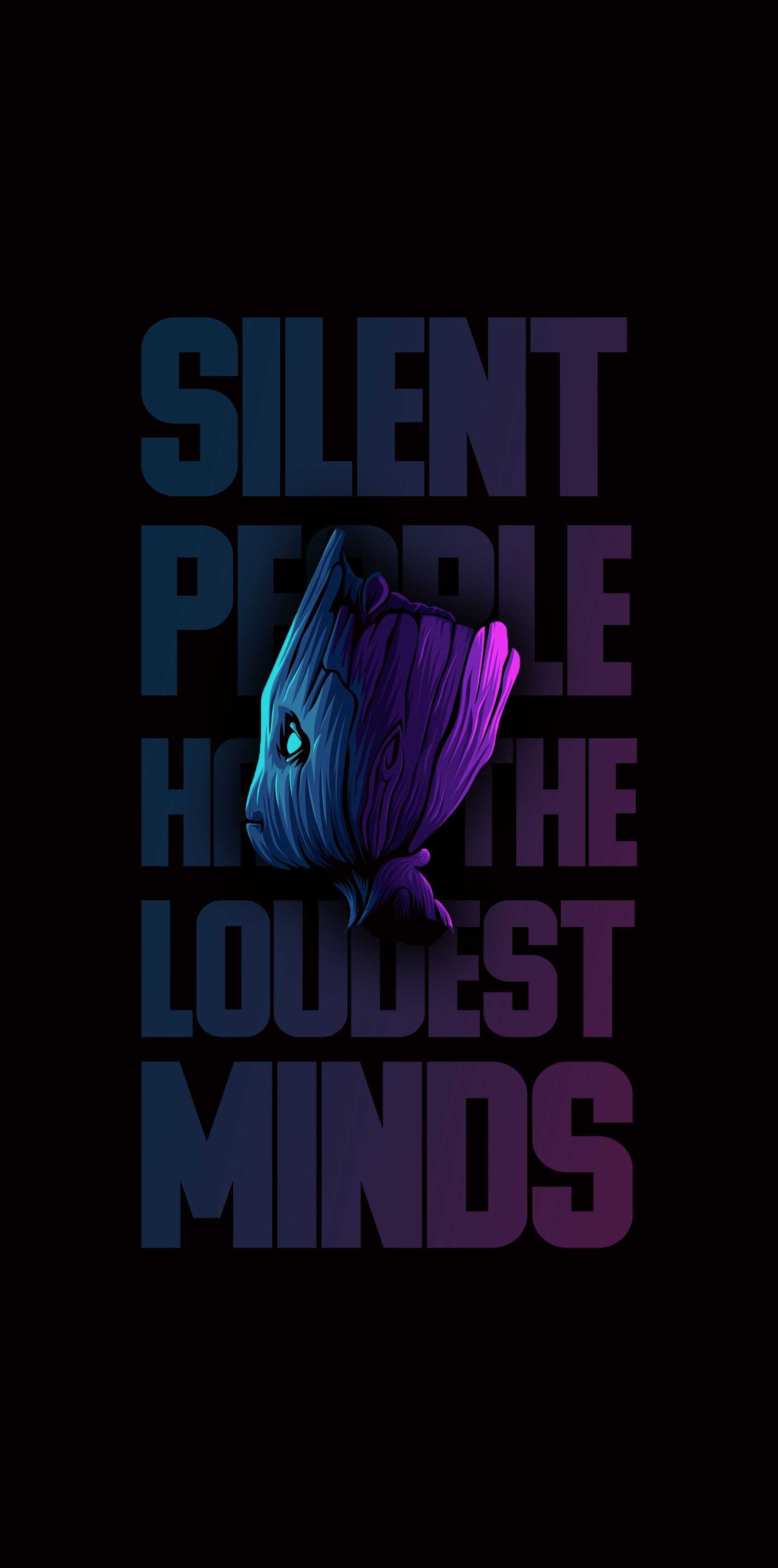 Groot Silent Minds Quote Art