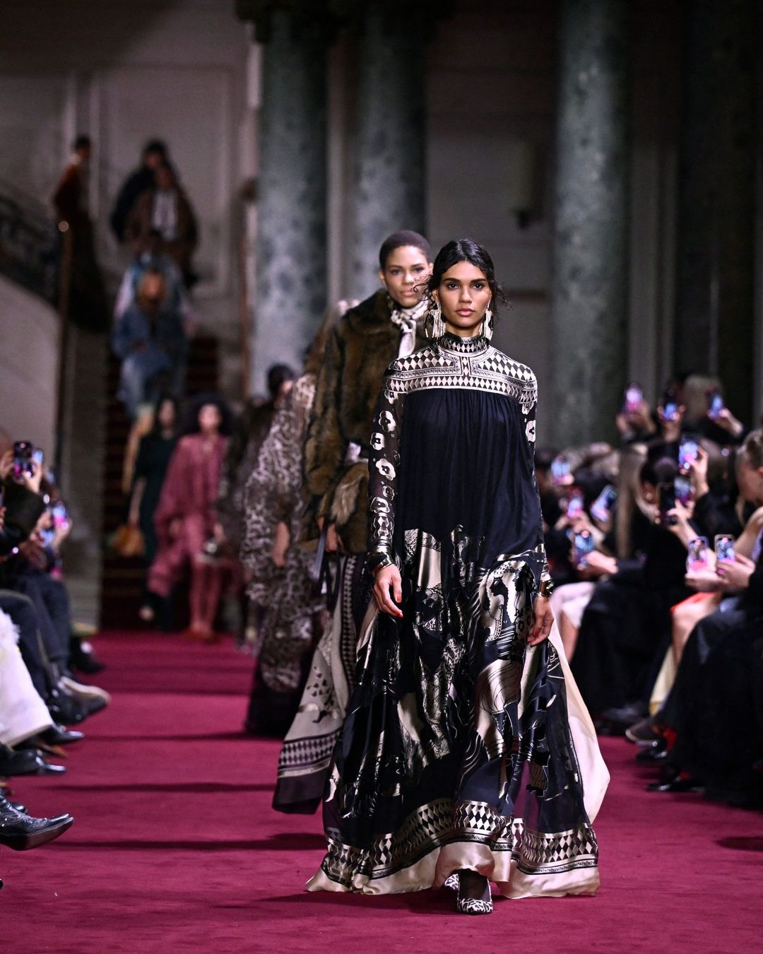 Models Walking at Fashion Runway Show