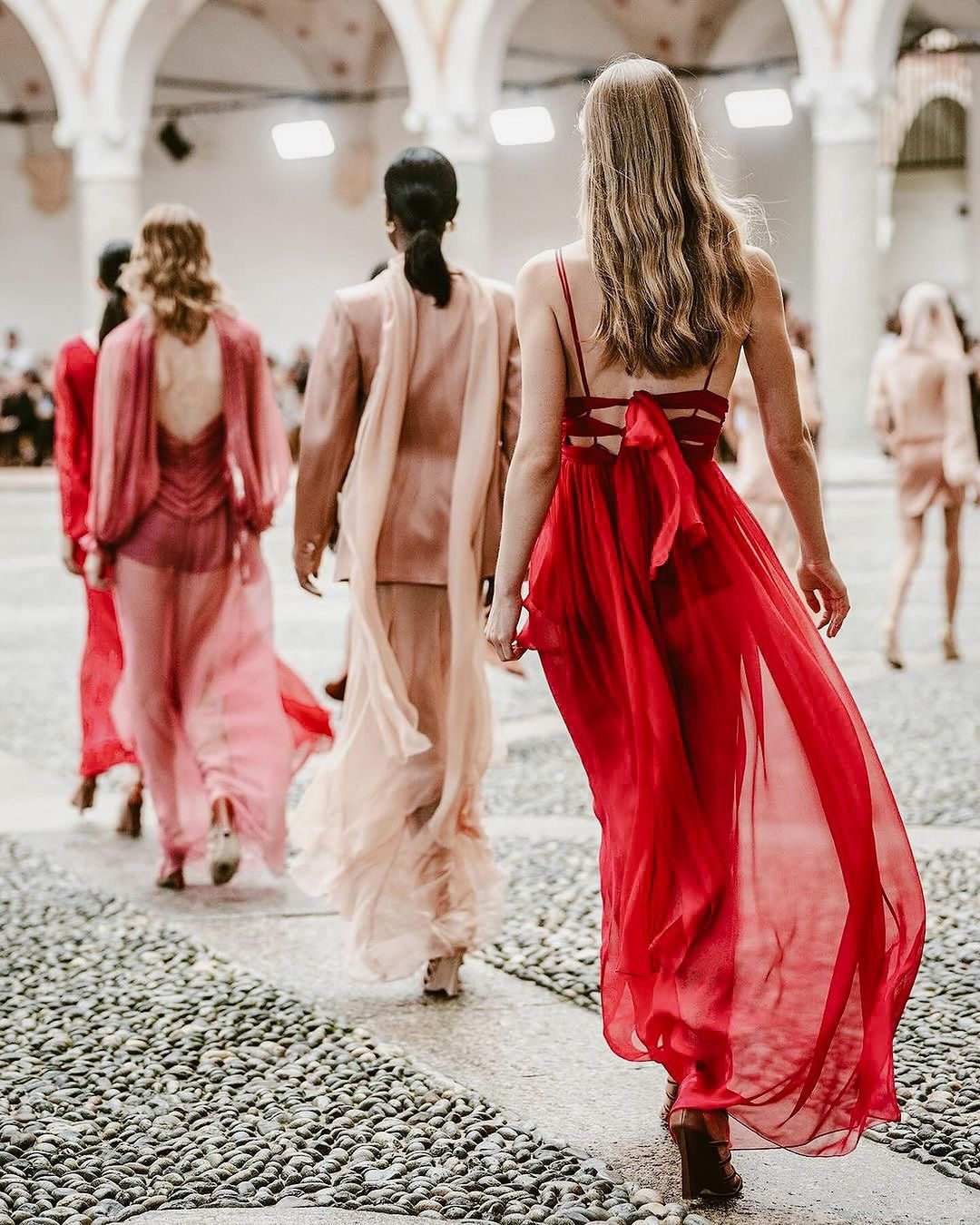 Models Walking Fashion Show Runway