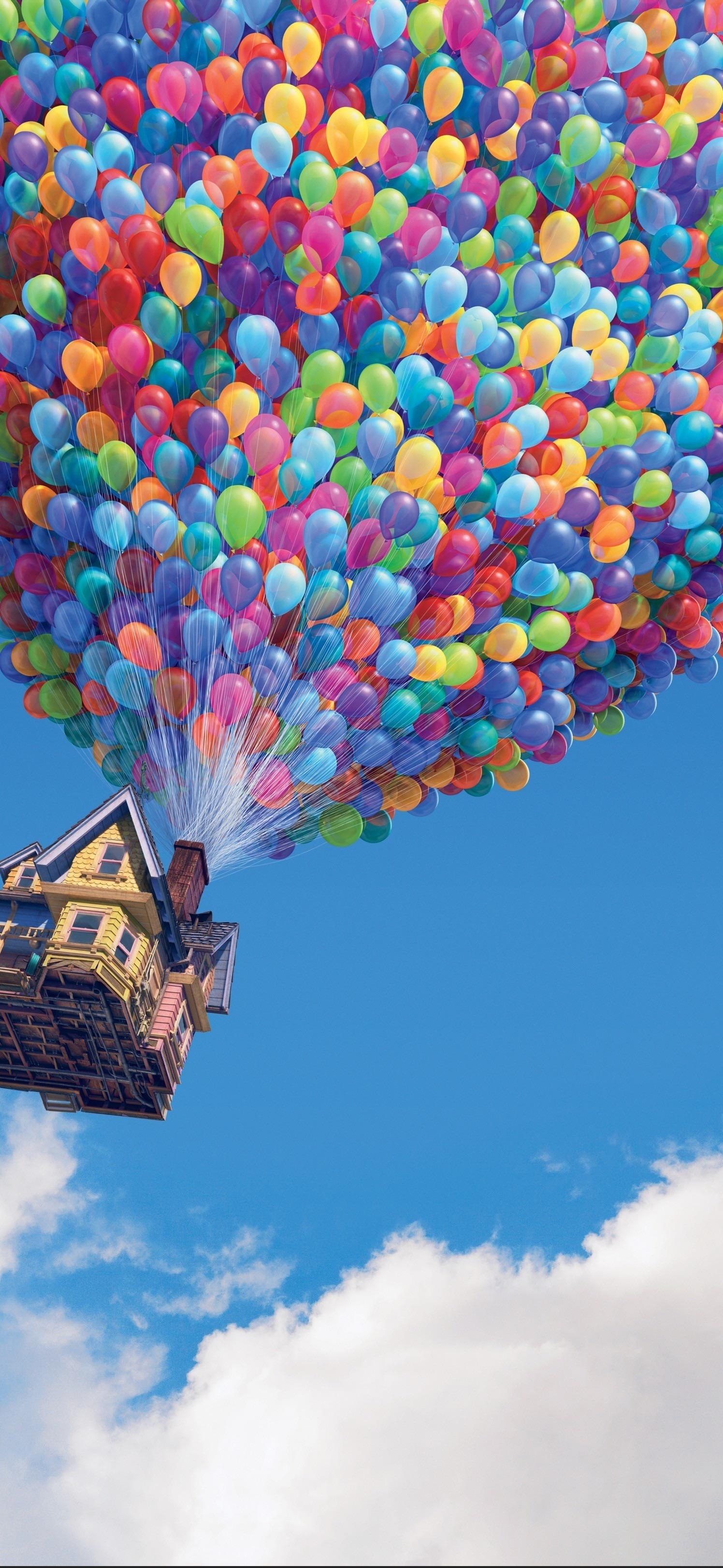Balloon-Lifted House Flying in Sky