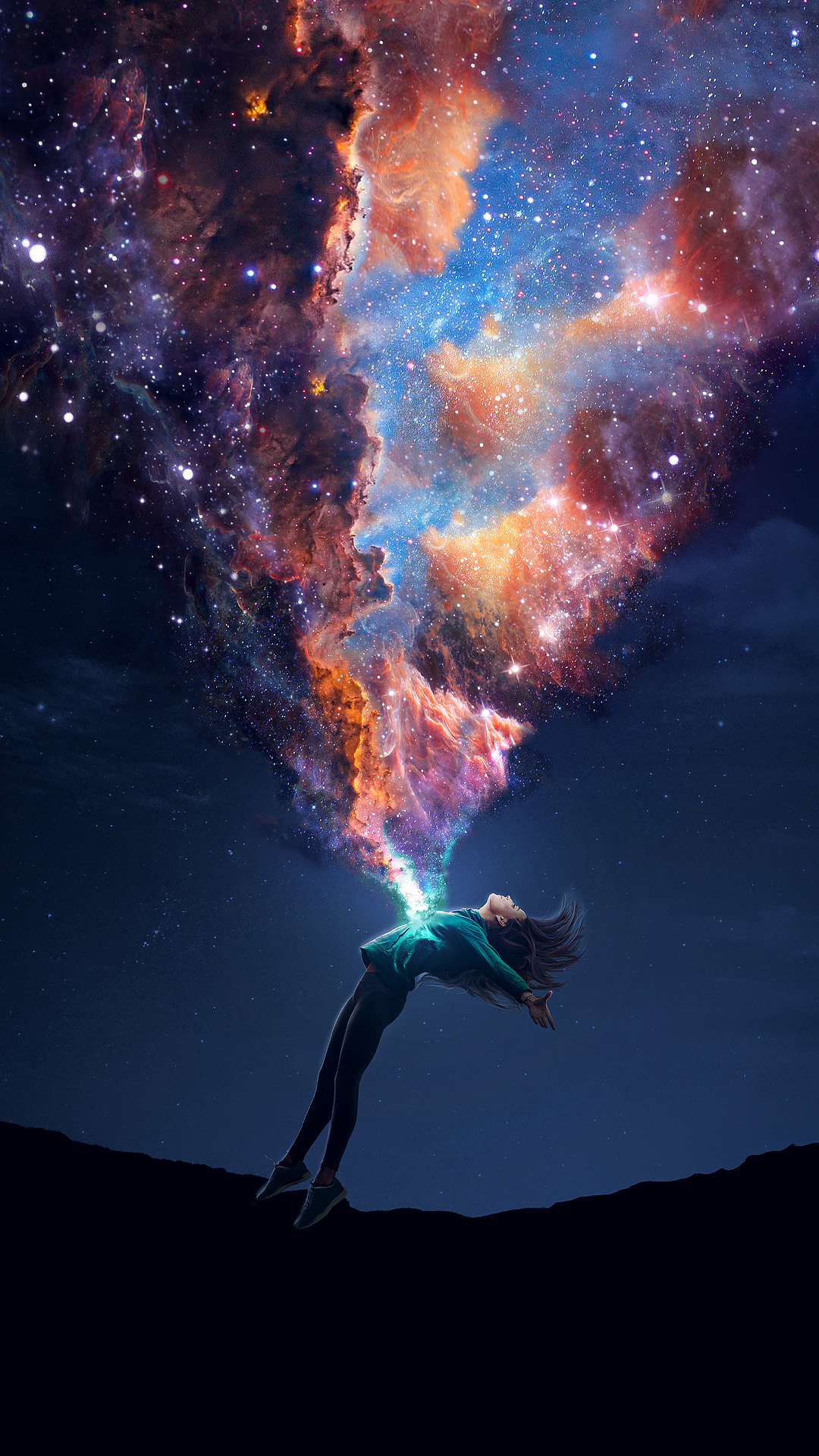 Woman Releases Cosmic Galaxy Into Sky