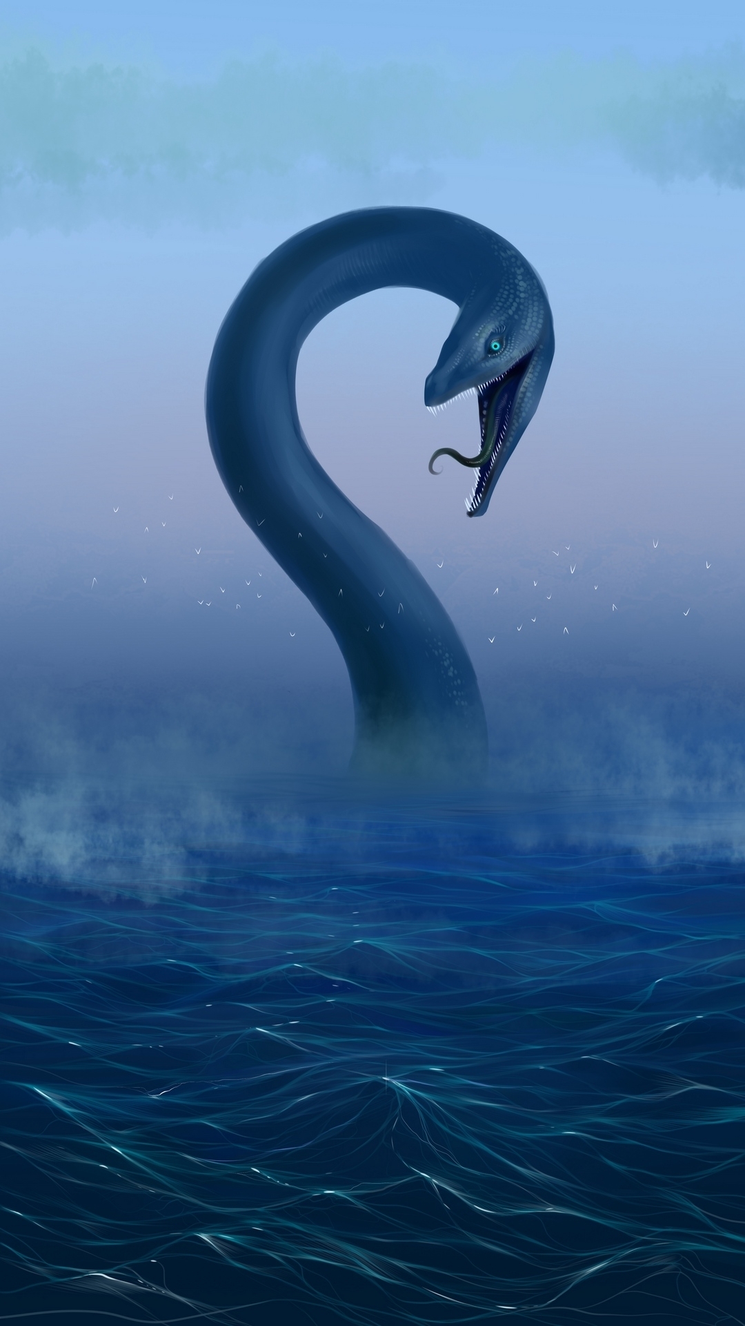 Sea Serpent Emerging from Ocean