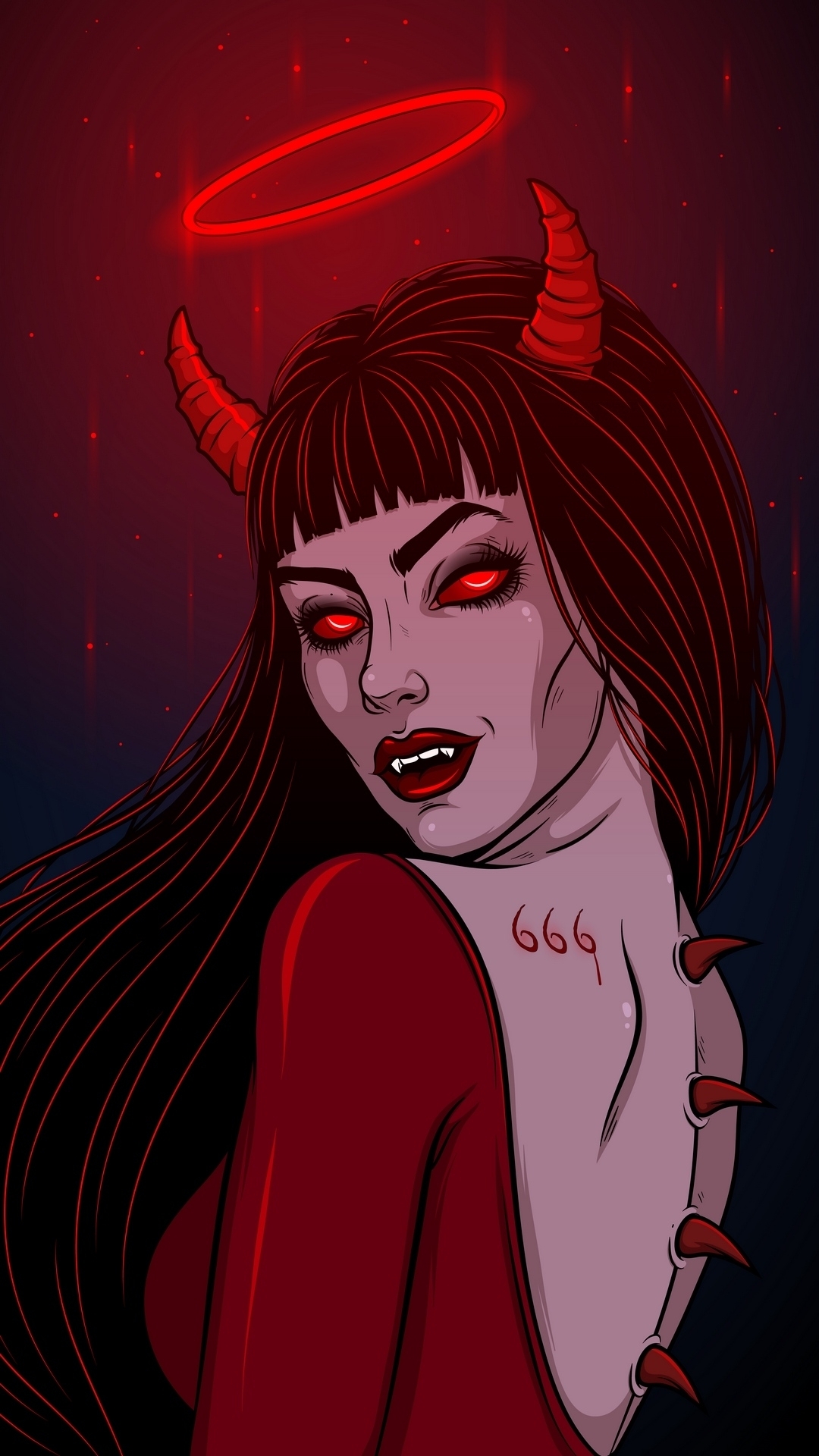 Demonic Devil Girl with Red Halo — Anime