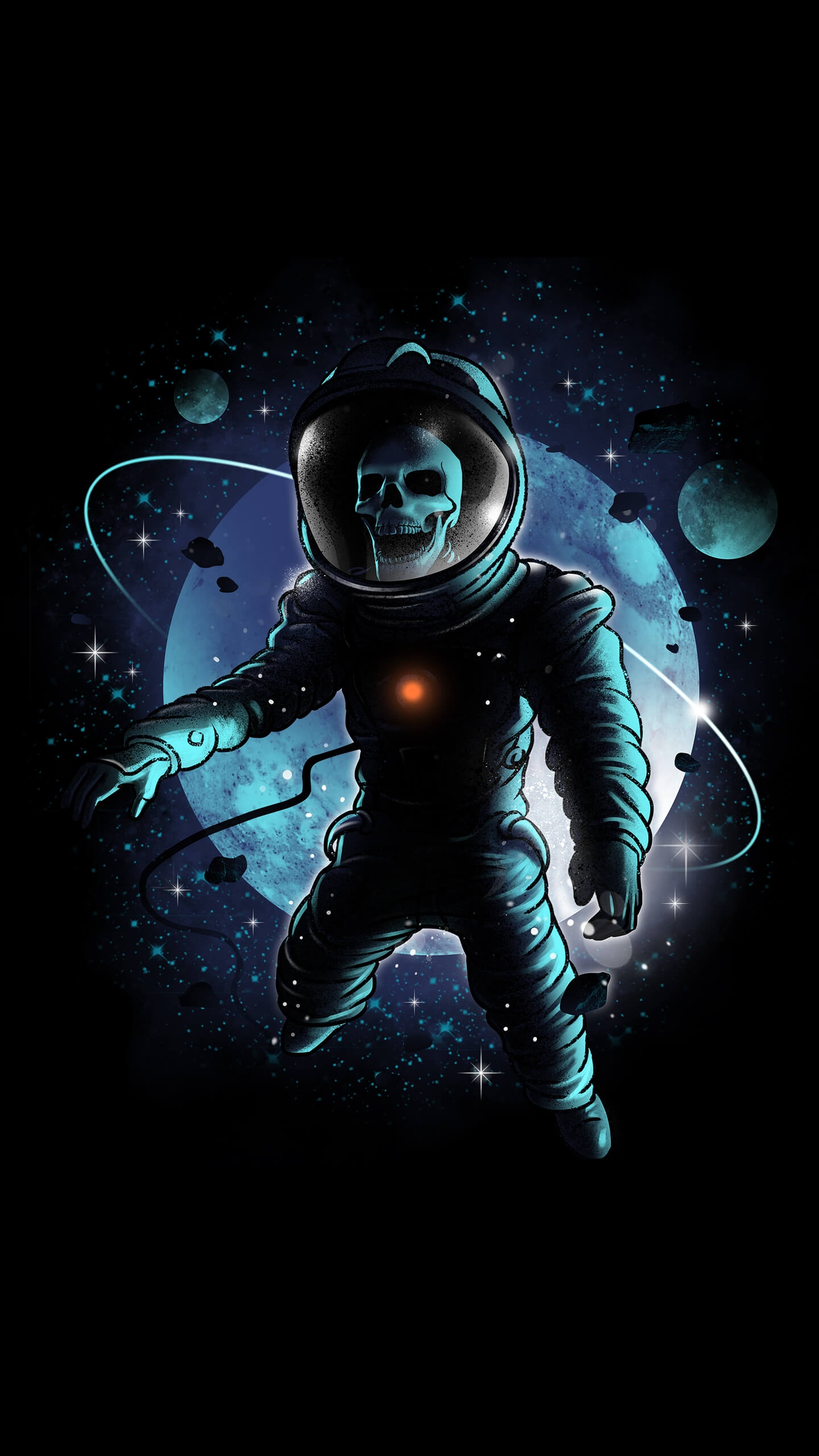 Skeleton Astronaut In Outer Space