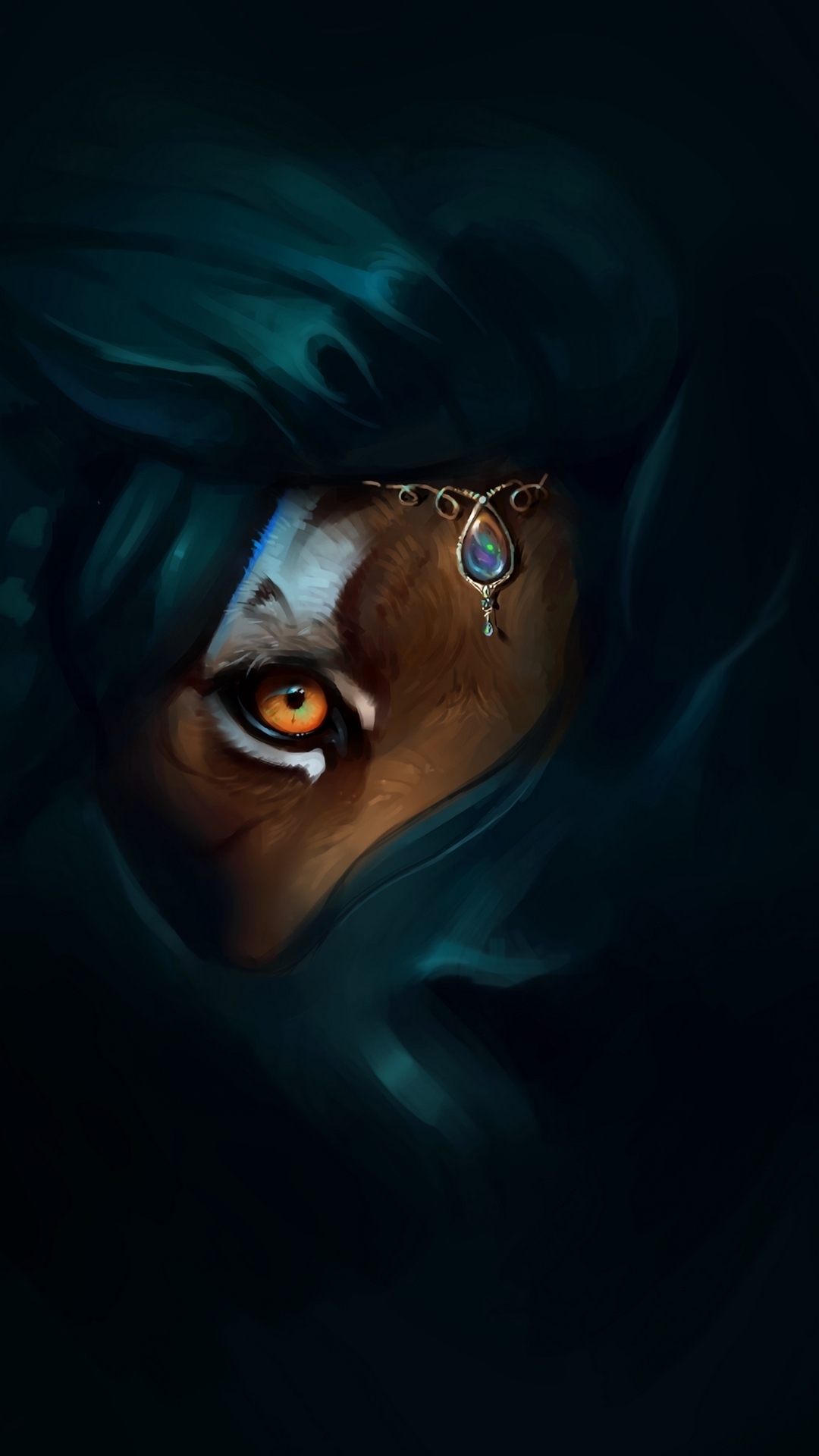 Mystical Feline Eye Close-up Portrait
