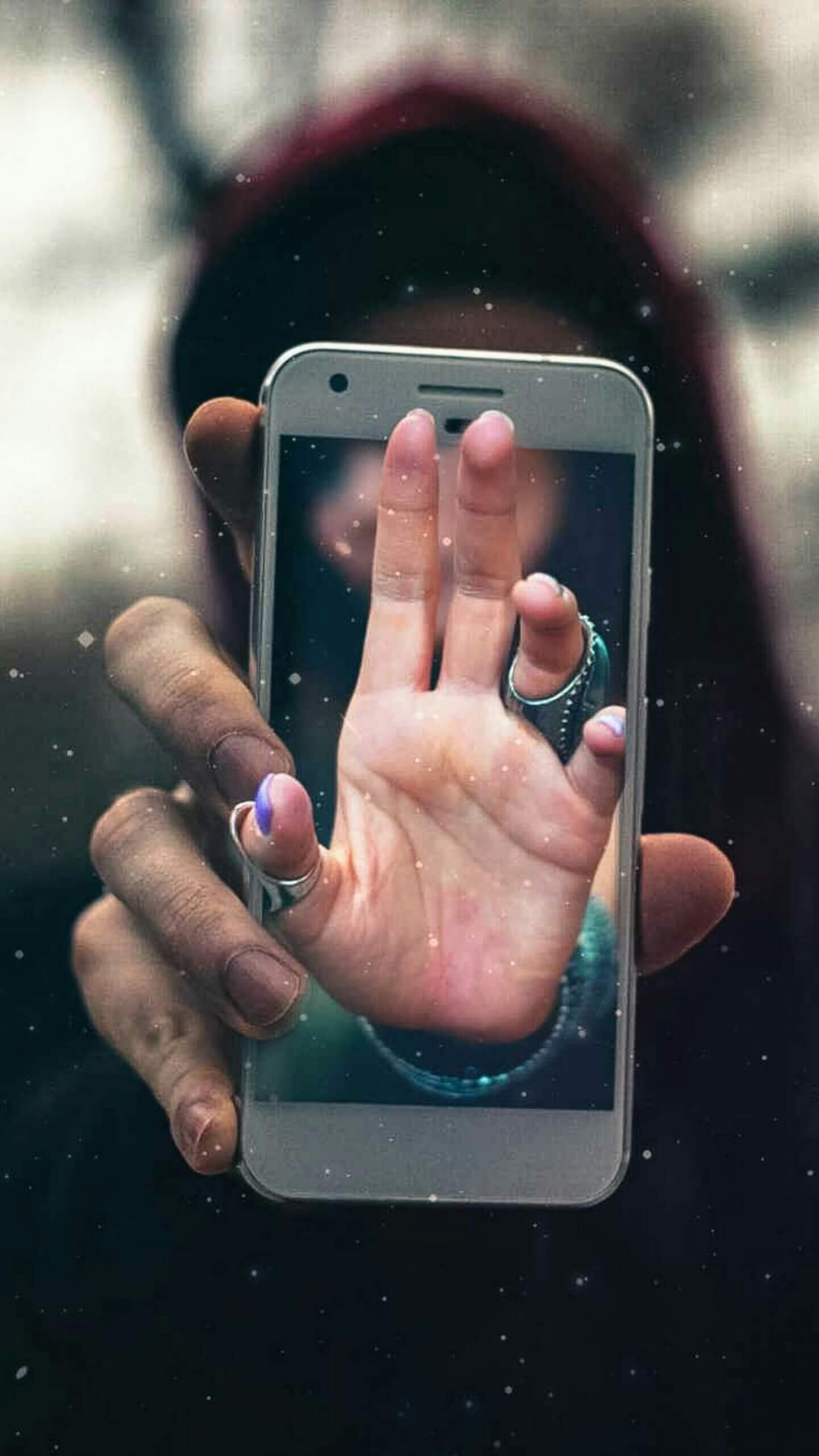 Smartphone Hand Optical Illusion